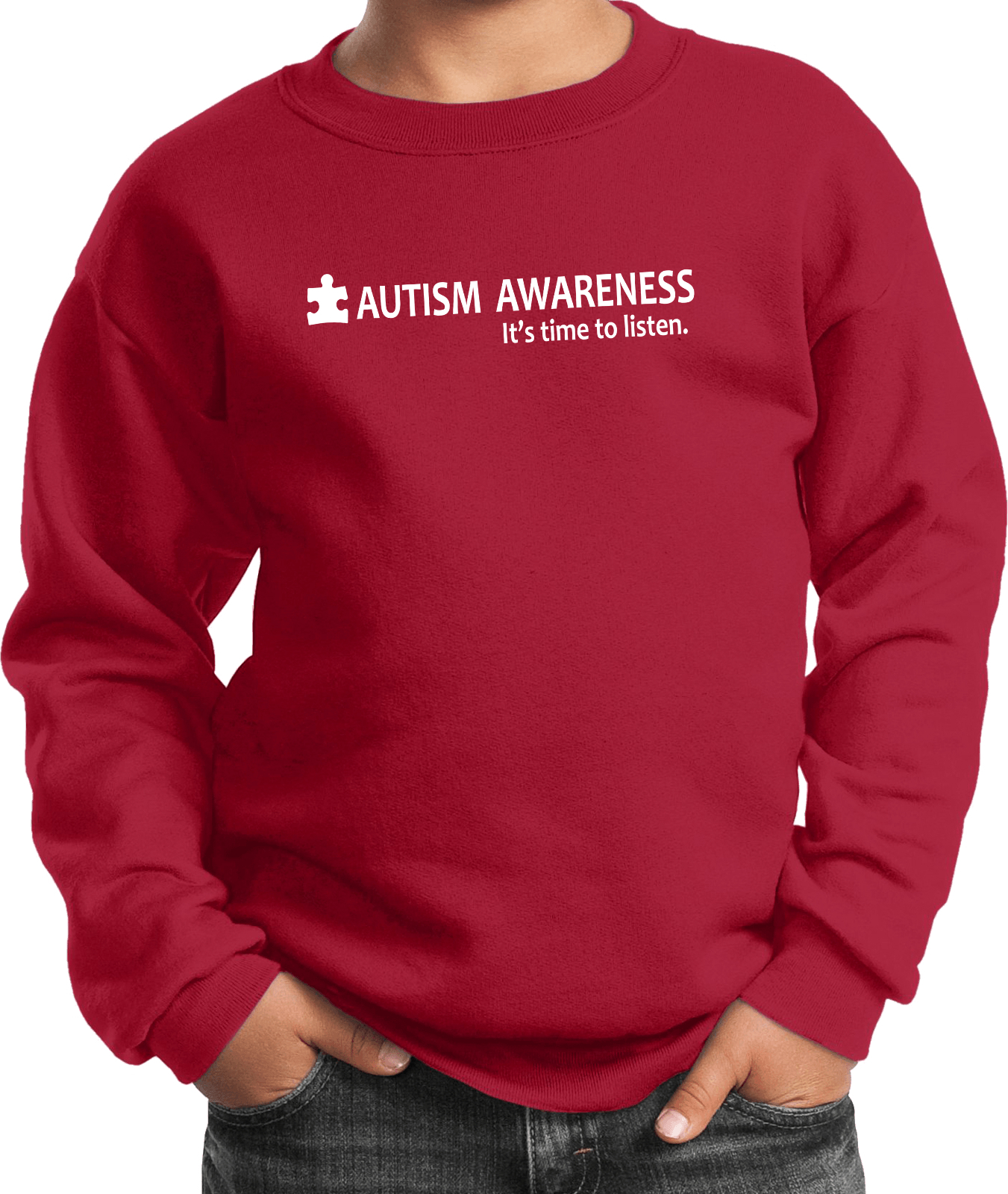Buy Cool Shirts Autism Awareness Time to Listen Youth Kids Sweatshirt - Picture 13 of 15