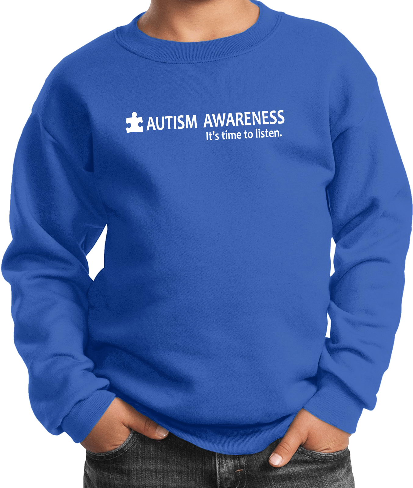 Buy Cool Shirts Autism Awareness Time to Listen Youth Kids Sweatshirt - Picture 14 of 15