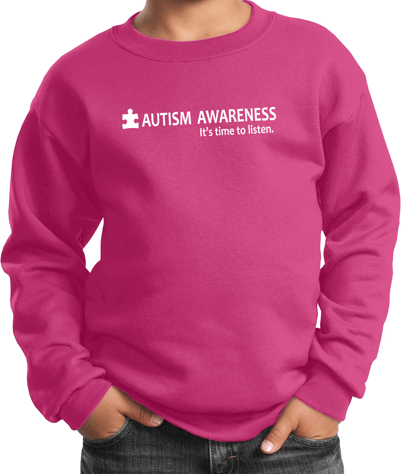 Buy Cool Shirts Autism Awareness Time to Listen Youth Kids Sweatshirt - Picture 15 of 15