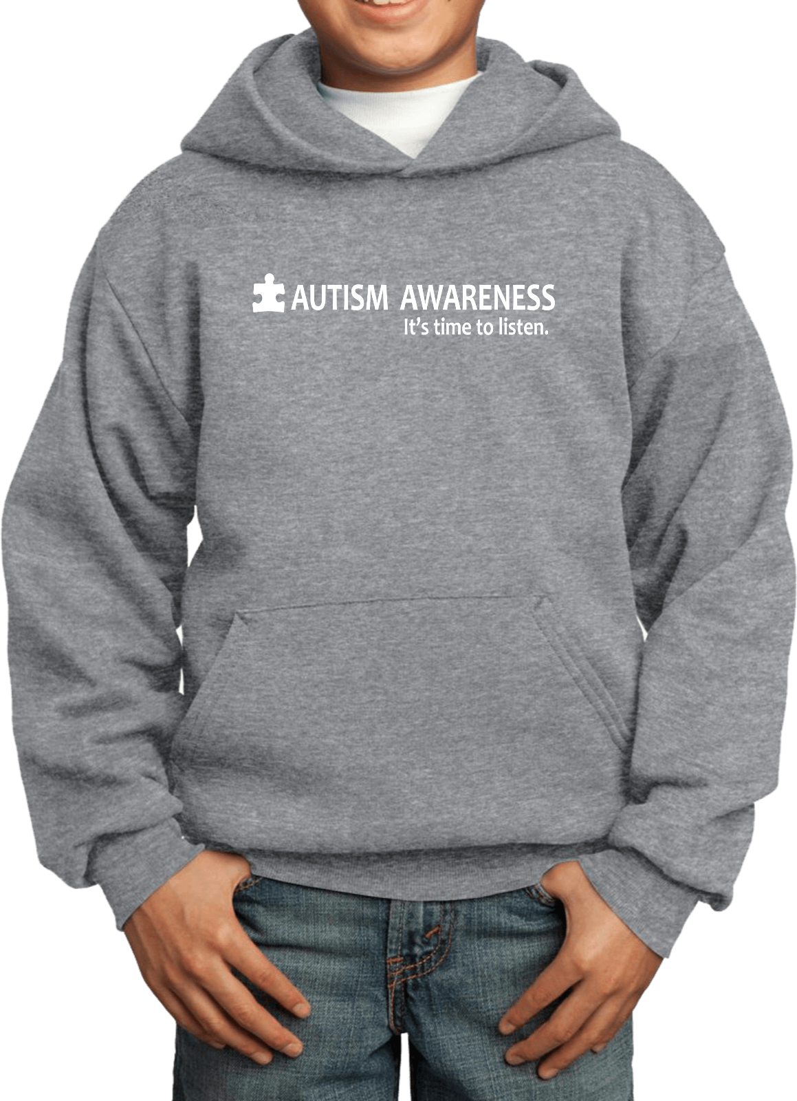 Buy Cool Shirts Autism Awareness Time to Listen Youth Kids Hoodie - Picture 2 of 16
