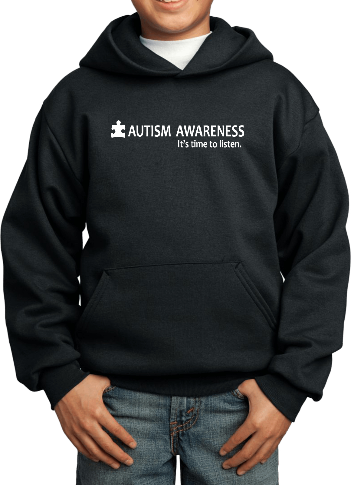 Buy Cool Shirts Autism Awareness Time to Listen Youth Kids Hoodie - Picture 3 of 16