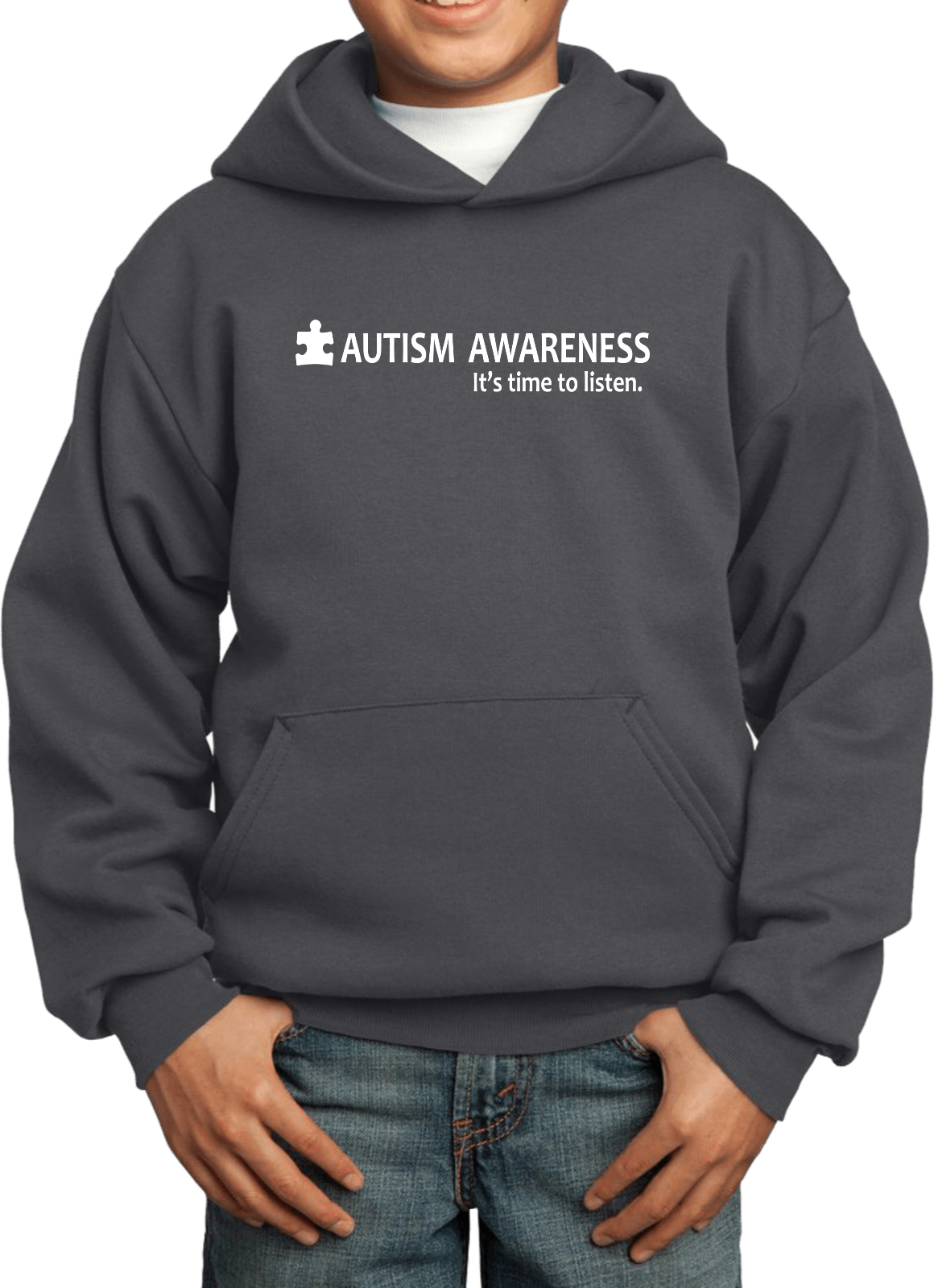 Buy Cool Shirts Autism Awareness Time to Listen Youth Kids Hoodie - Picture 4 of 16