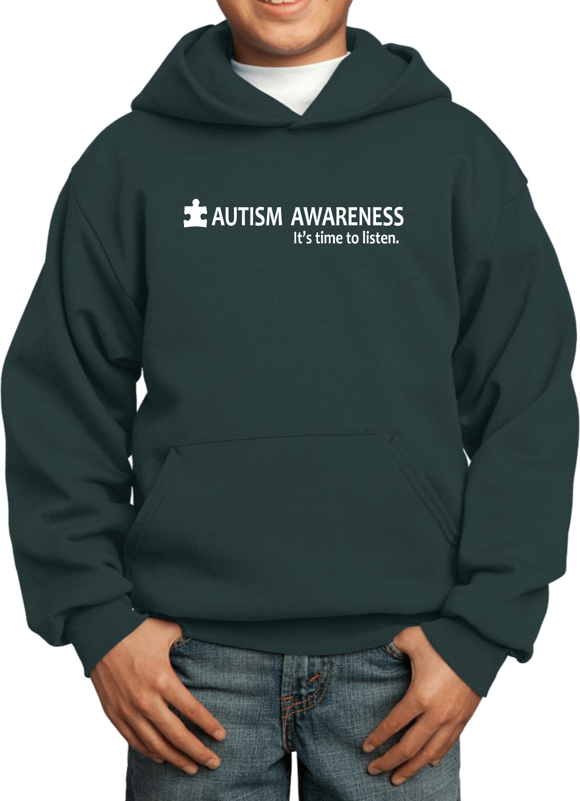 Buy Cool Shirts Autism Awareness Time to Listen Youth Kids Hoodie - Picture 6 of 16