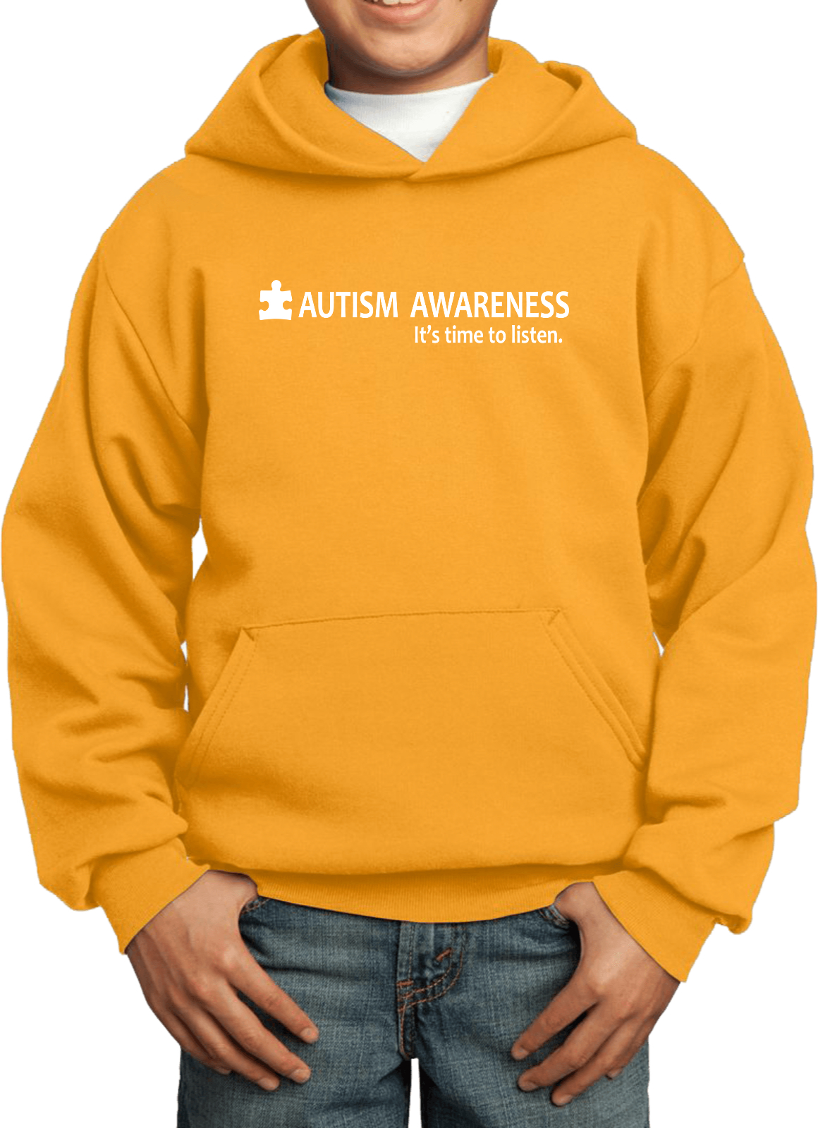 Buy Cool Shirts Autism Awareness Time to Listen Youth Kids Hoodie - Picture 7 of 16