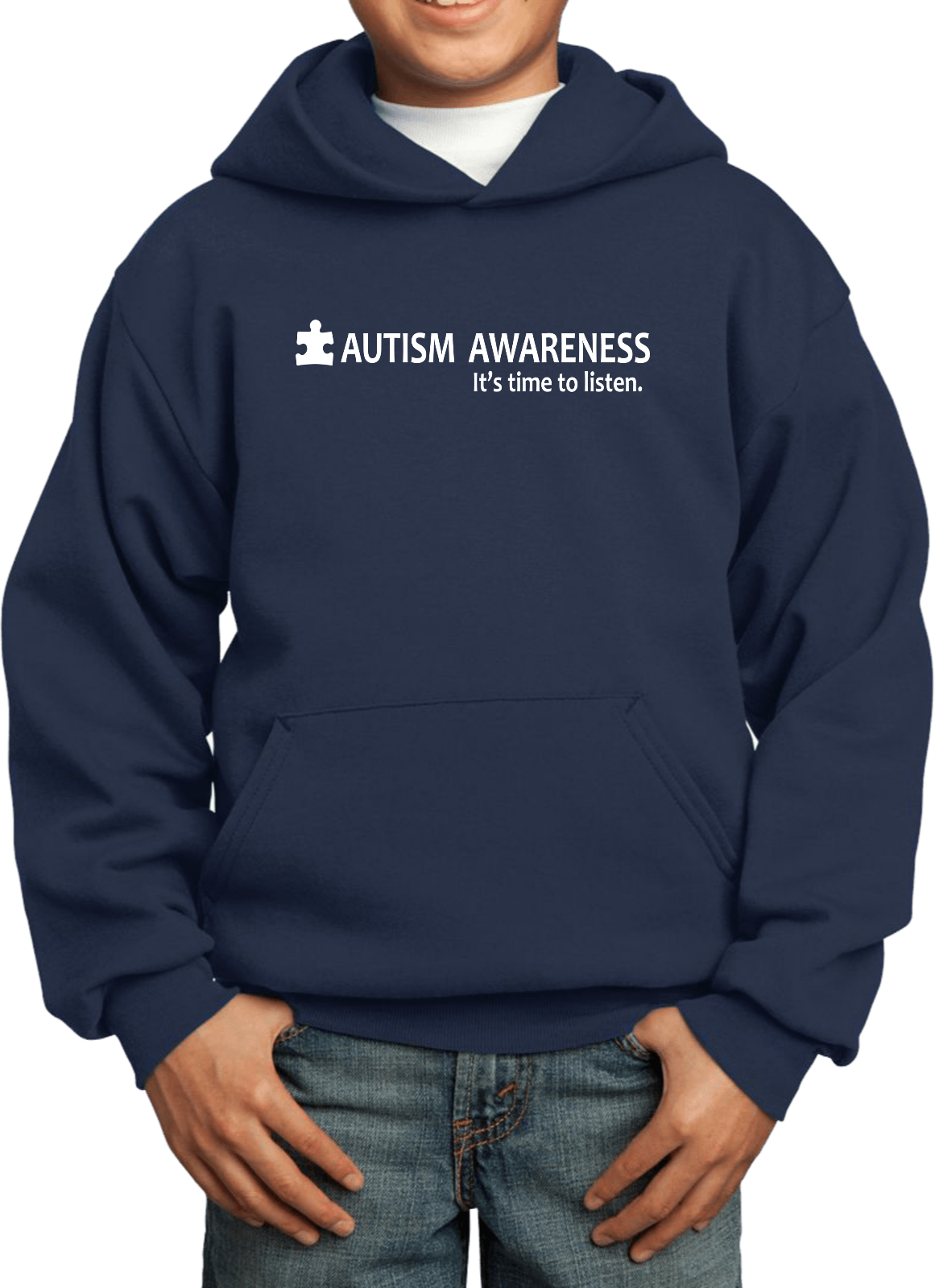 Buy Cool Shirts Autism Awareness Time to Listen Youth Kids Hoodie - Picture 10 of 16