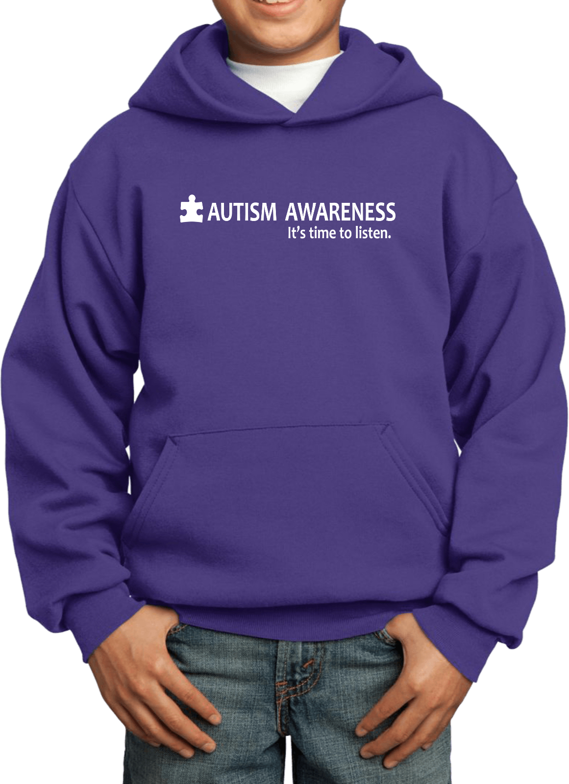 Buy Cool Shirts Autism Awareness Time to Listen Youth Kids Hoodie - Picture 13 of 16