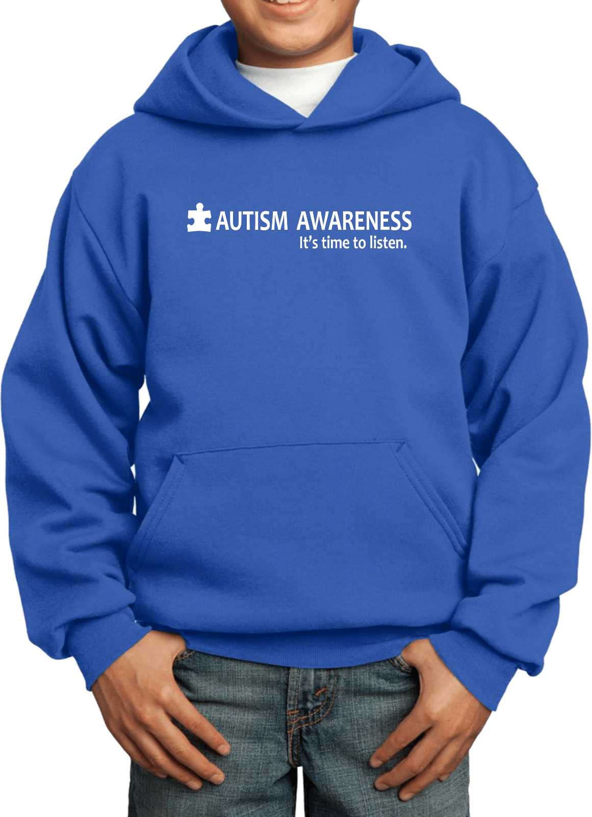 Buy Cool Shirts Autism Awareness Time to Listen Youth Kids Hoodie - Picture 15 of 16