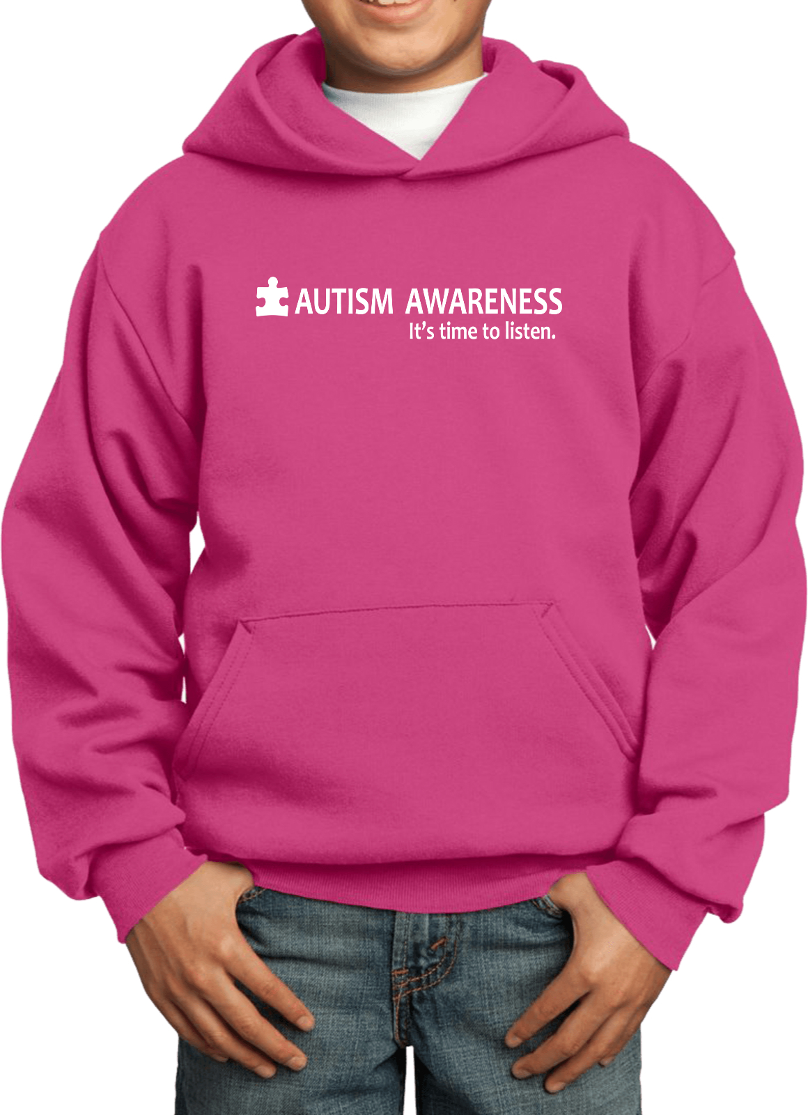 Buy Cool Shirts Autism Awareness Time to Listen Youth Kids Hoodie - Picture 16 of 16