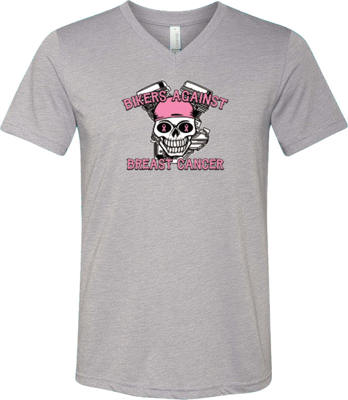 Buy Cool Shirts Breast Cancer Tee Bikers Against Breast Cancer Tri Blend V-Neck