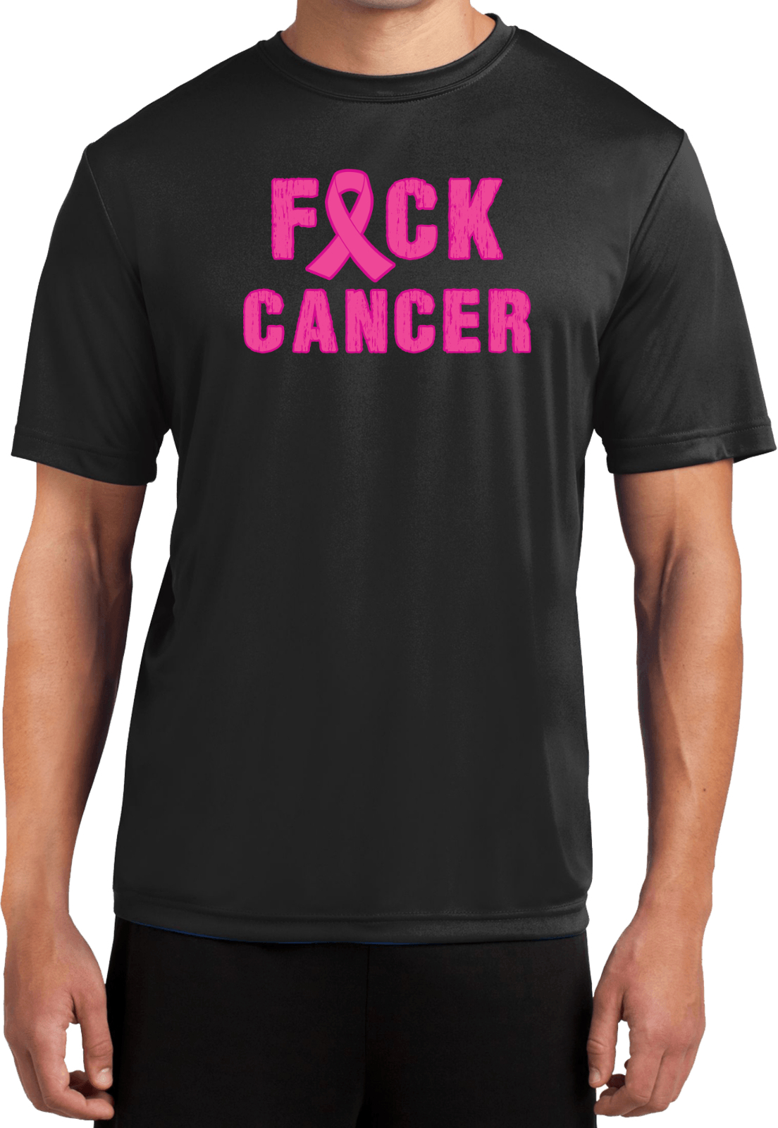 Buy Cool Shirts Breast Cancer T-shirt Fxck Cancer Moisture Wicking Tee