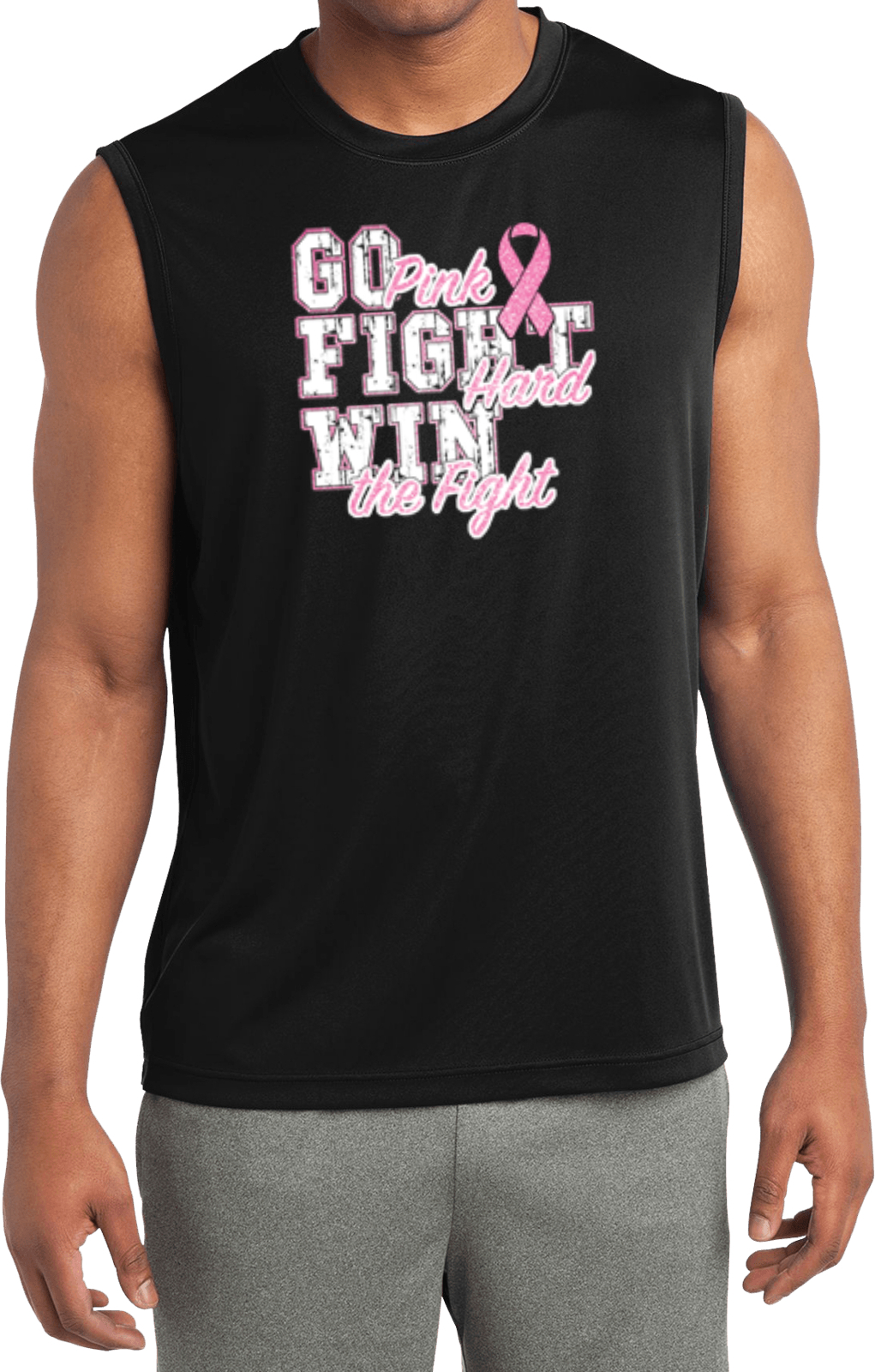 Breast Cancer T-shirt Go Fight Win Sleeveless Competitor Tee