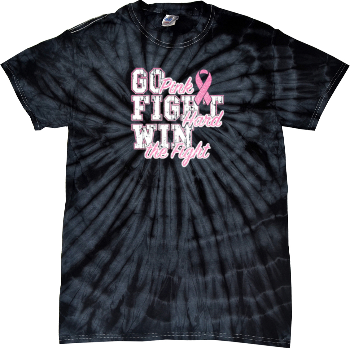 Breast Cancer T-shirt Go Fight Win Spider Tie Dye Tee