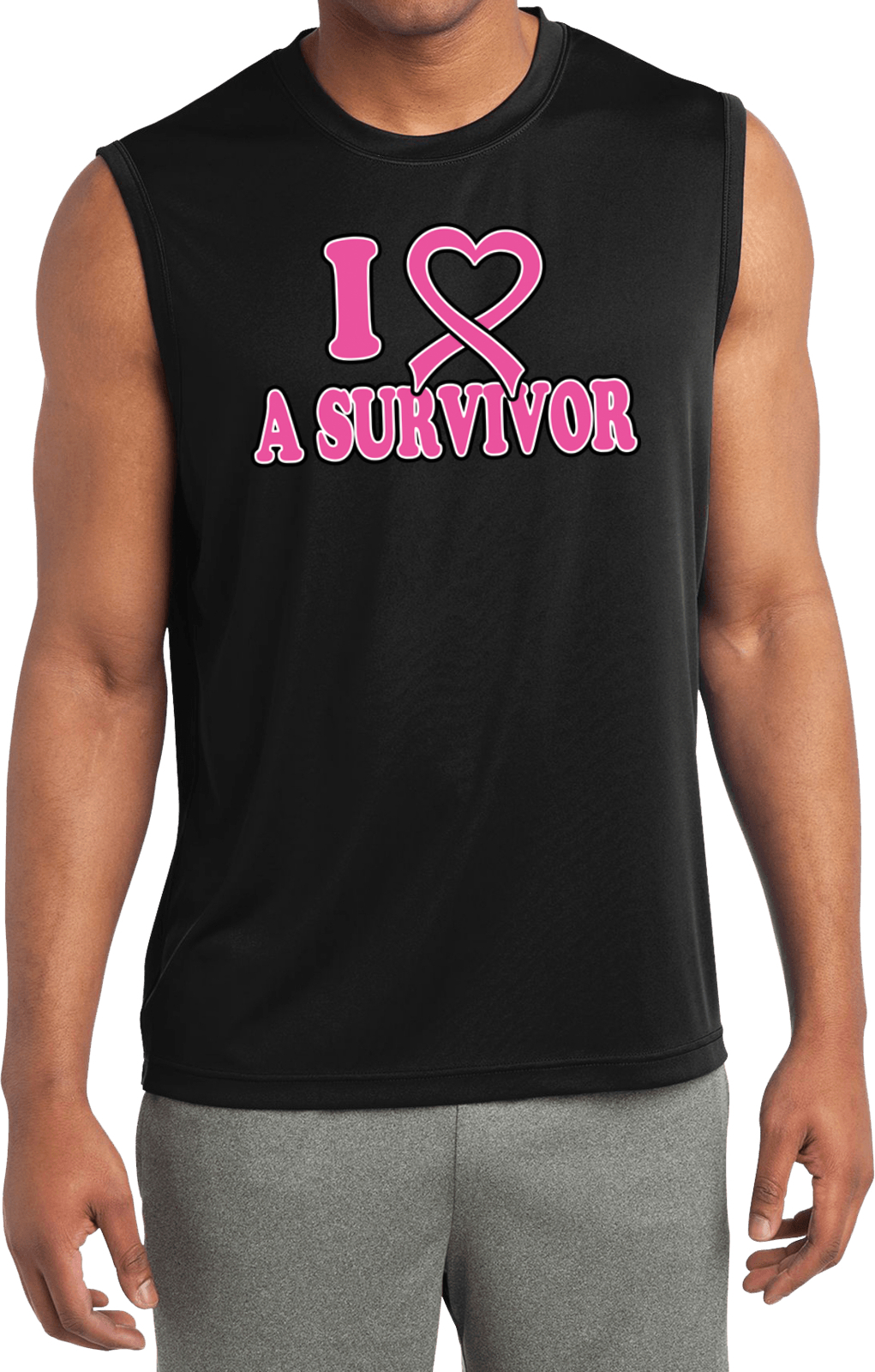 Buy Cool Shirts Breast Cancer Shirt I Heart a Survivor Sleeveless Competitor Tee