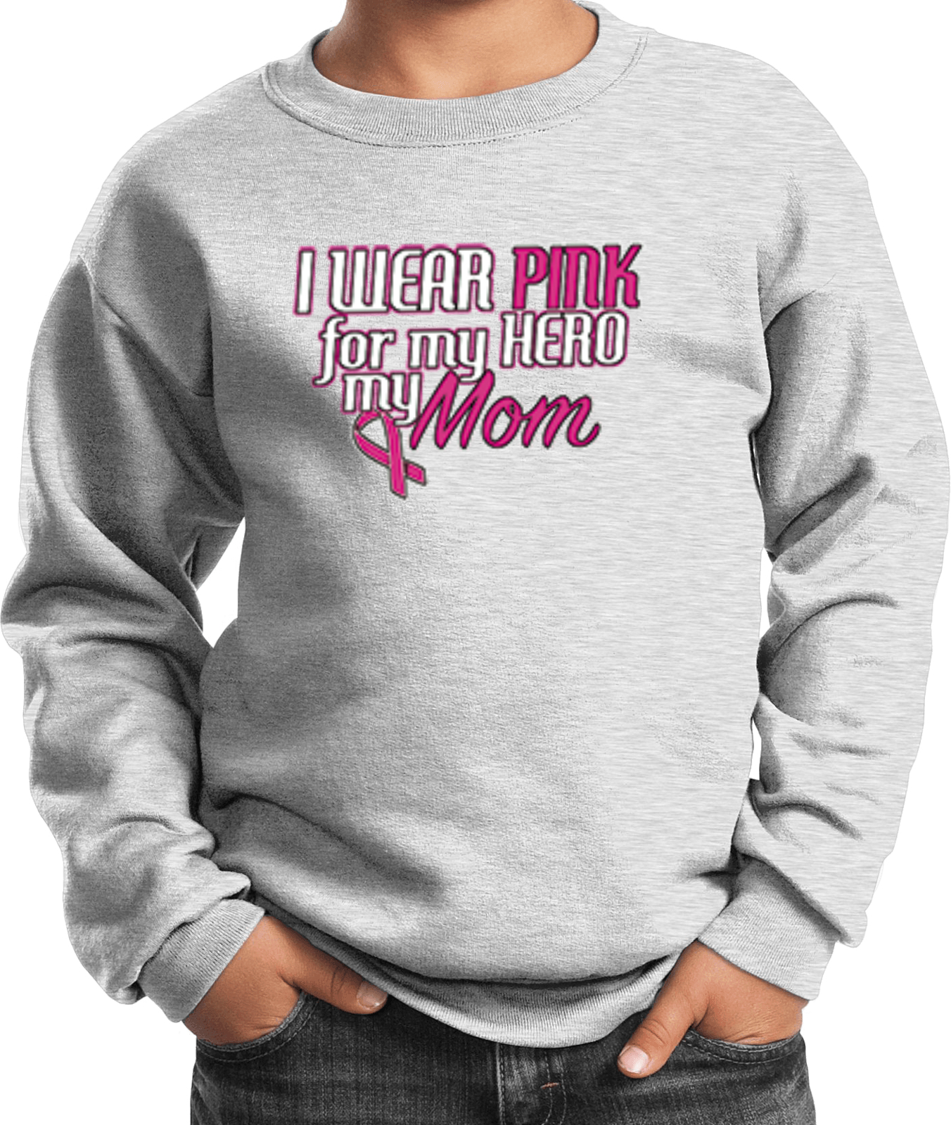 Buy Cool Shirts Kids Breast Cancer Sweatshirt Pink For My Hero - Picture 2 of 9