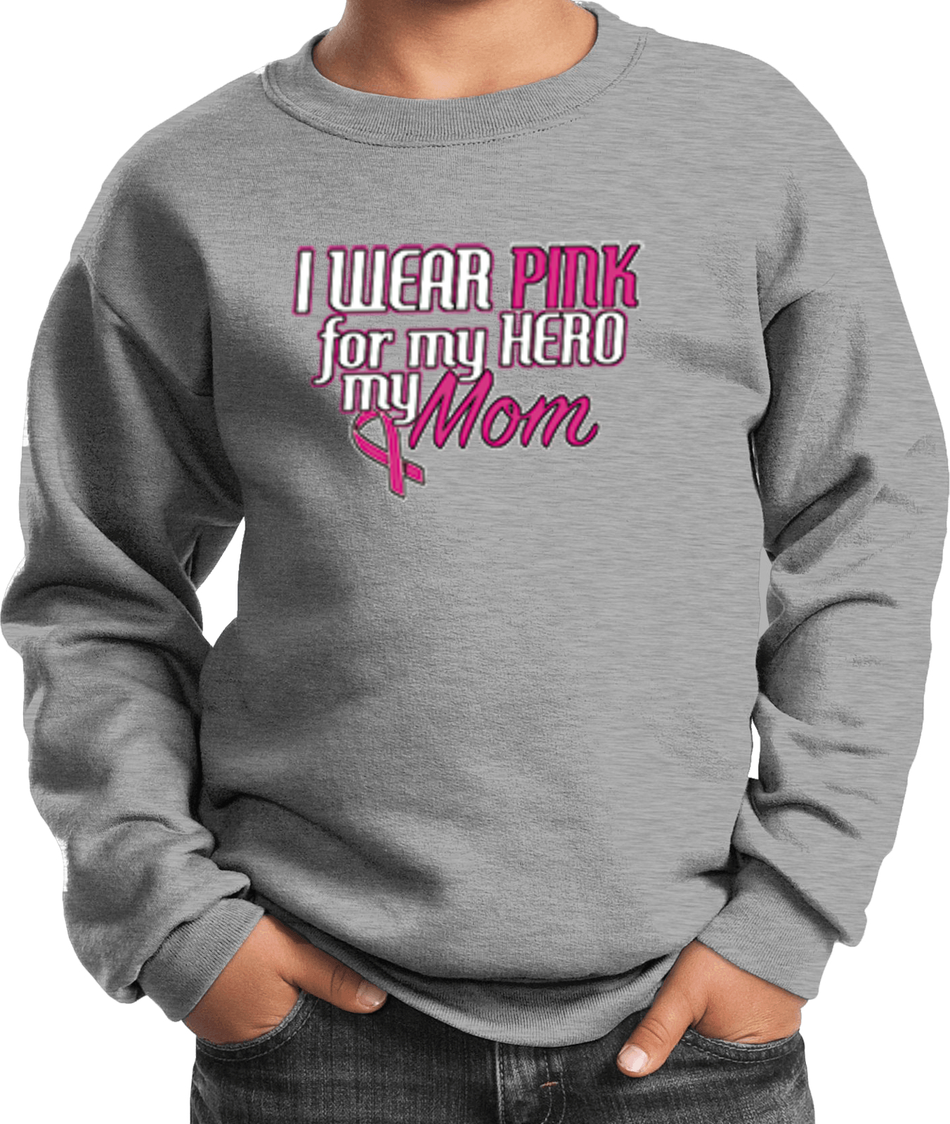 Buy Cool Shirts Kids Breast Cancer Sweatshirt Pink For My Hero - Picture 3 of 9