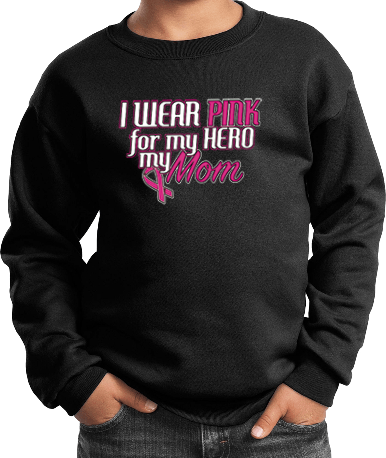Buy Cool Shirts Kids Breast Cancer Sweatshirt Pink For My Hero - Picture 4 of 9