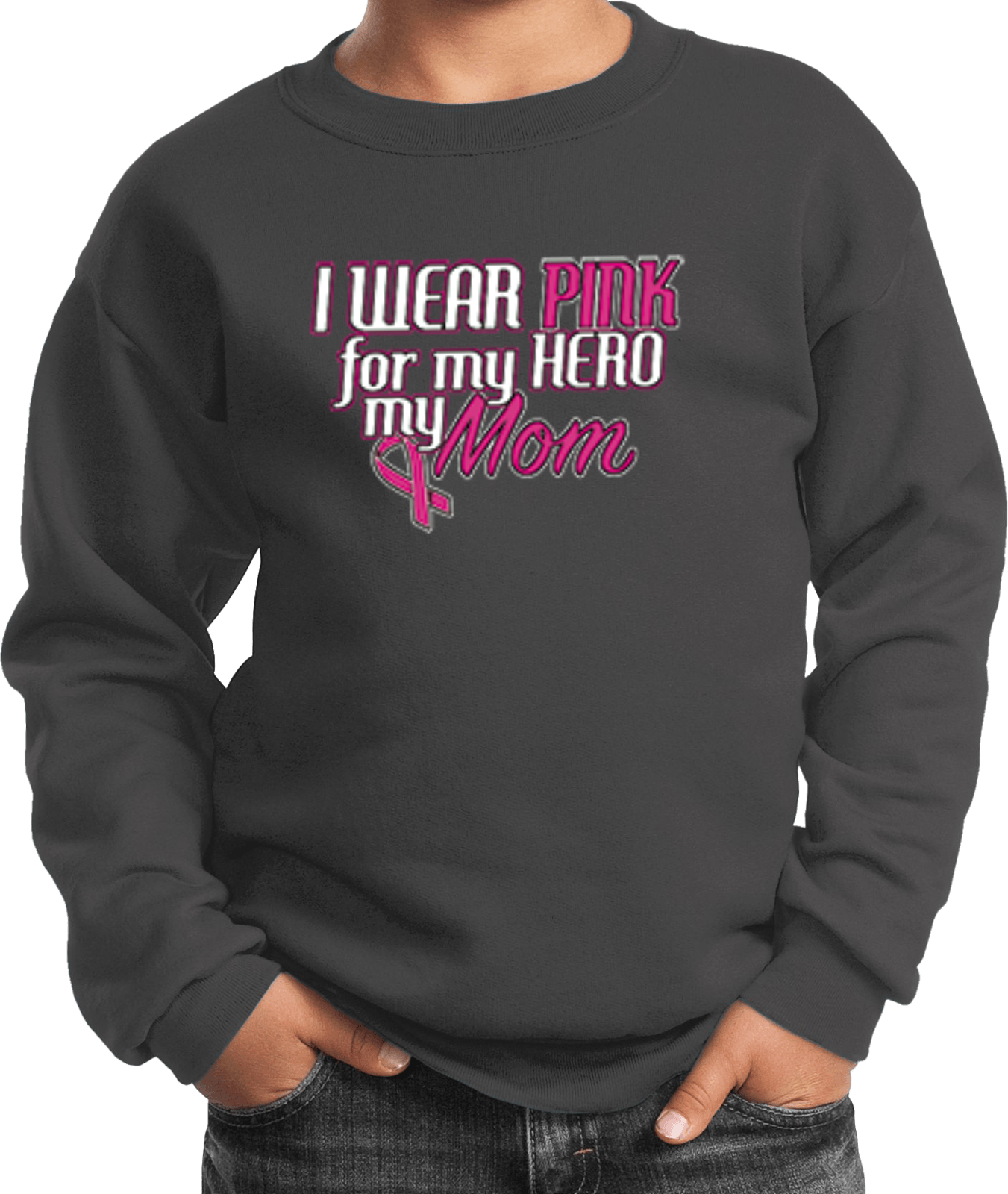 Buy Cool Shirts Kids Breast Cancer Sweatshirt Pink For My Hero - Picture 5 of 9