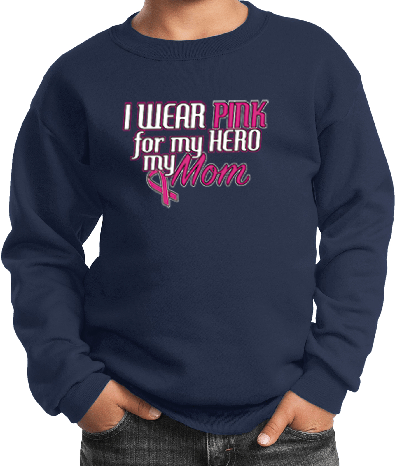 Buy Cool Shirts Kids Breast Cancer Sweatshirt Pink For My Hero - Picture 6 of 9