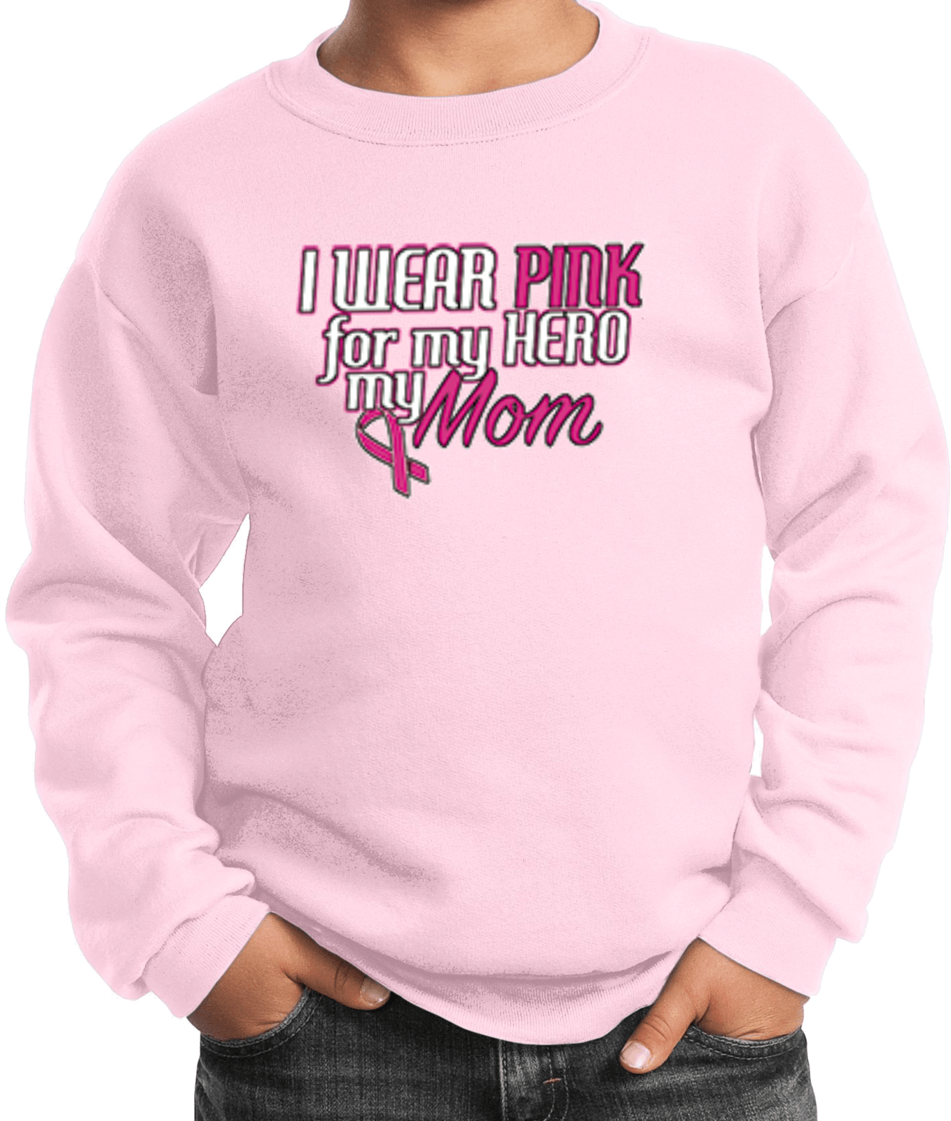 Buy Cool Shirts Kids Breast Cancer Sweatshirt Pink For My Hero - Picture 8 of 9