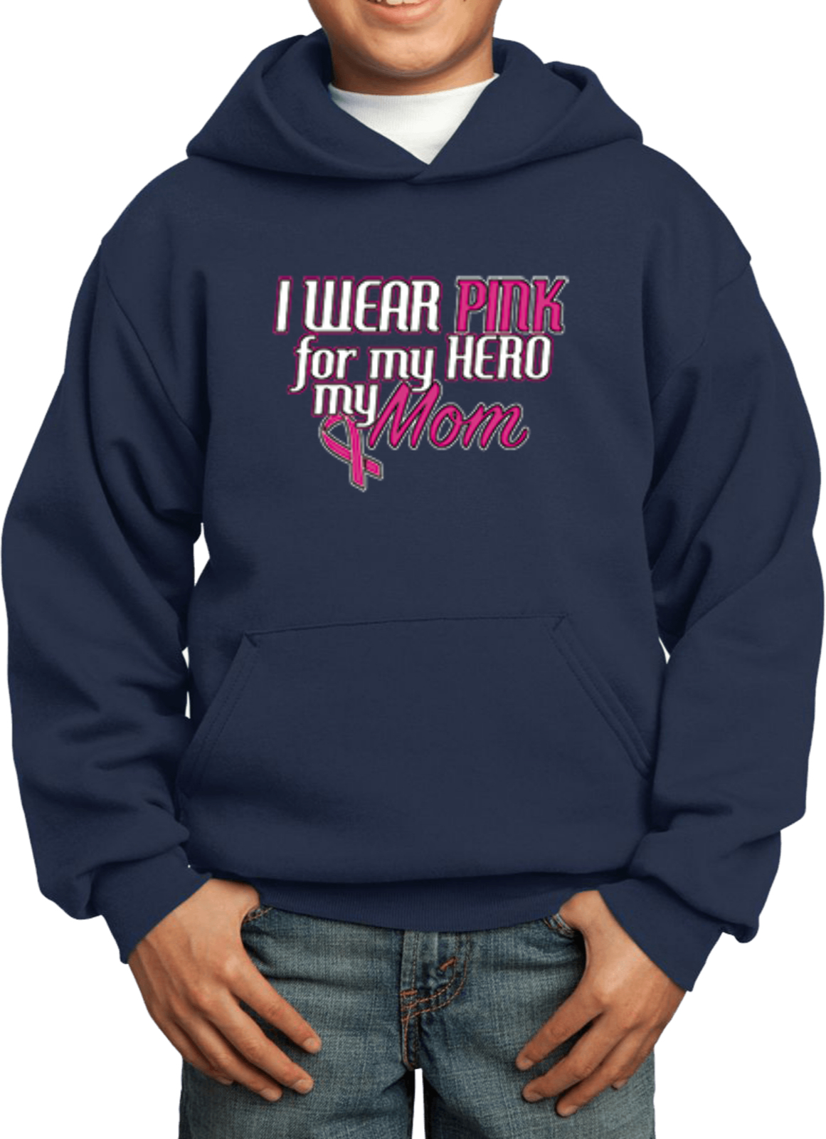 Buy Cool Shirts Kids Breast Cancer Hoodie Pink For My Hero - Picture 6 of 9