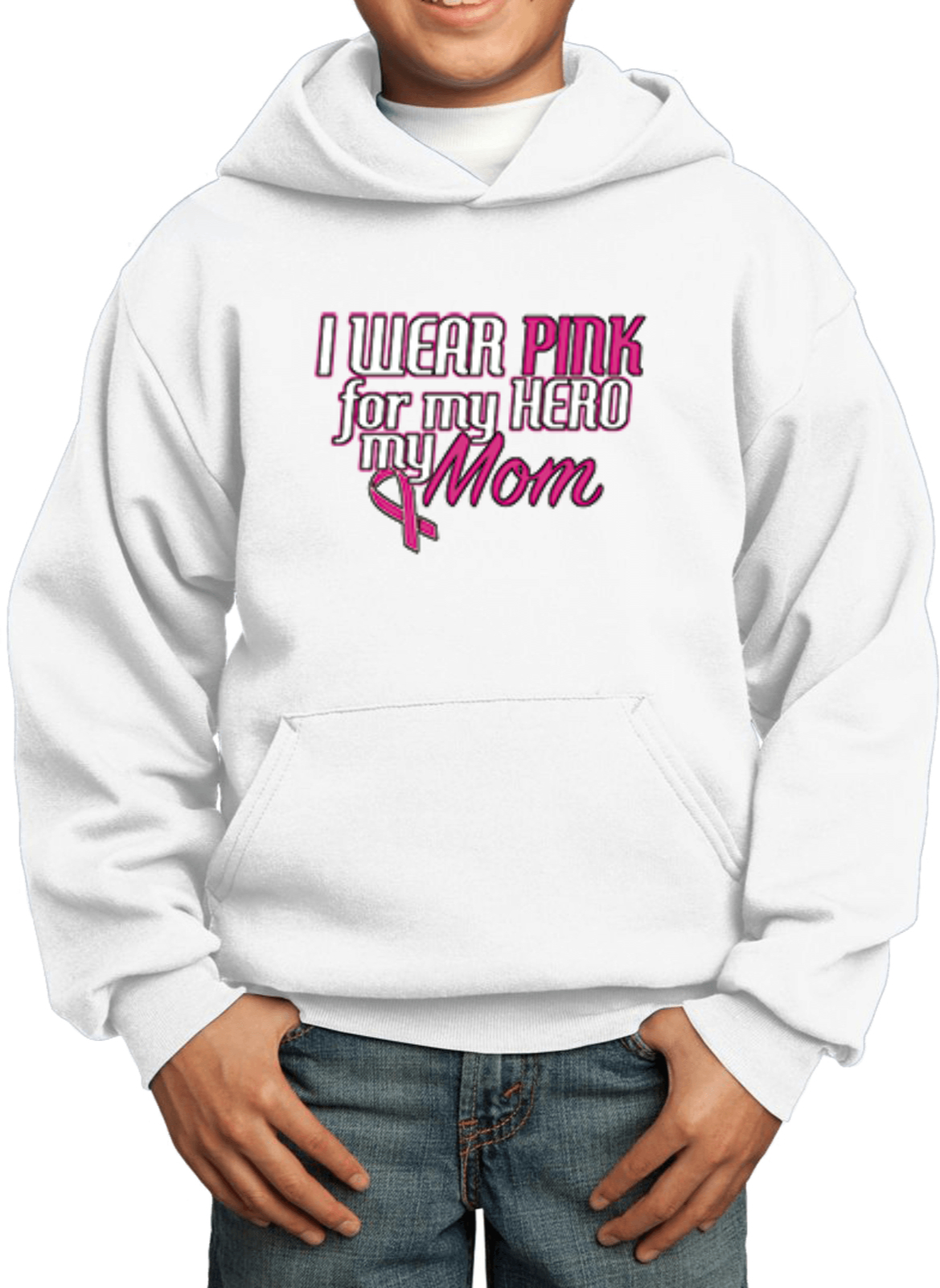 Buy Cool Shirts Kids Breast Cancer Hoodie Pink For My Hero - Picture 9 of 9