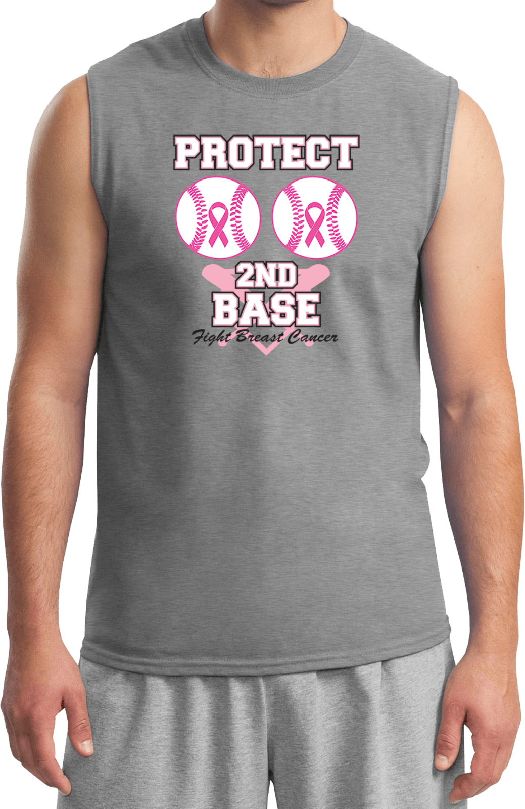 Buy Cool Shirts Breast Cancer T-shirt Protect Second Base Muscle Tee