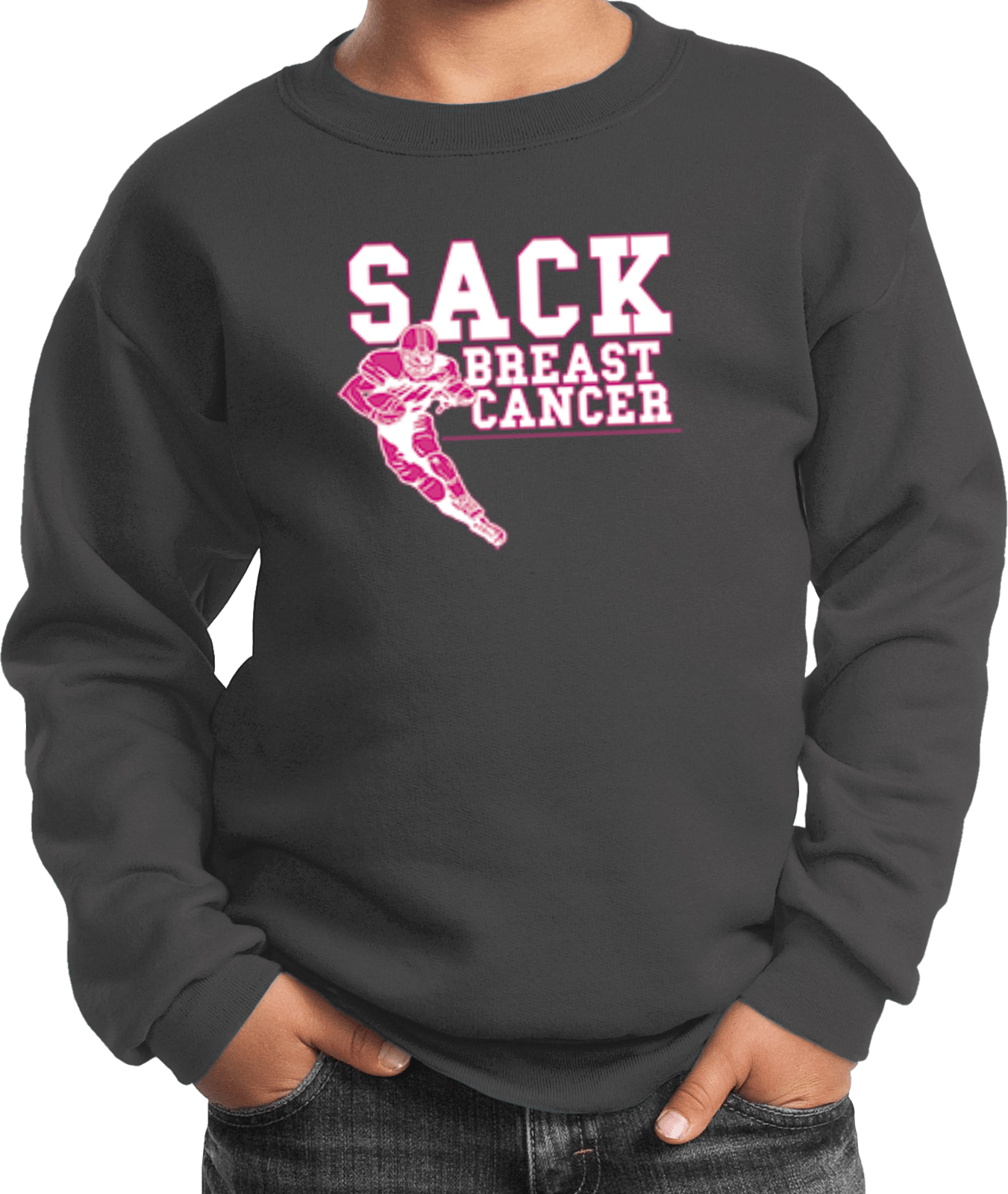 Buy Cool Shirts Kids Breast Cancer Sweatshirt Sack Cancer - Picture 5 of 8