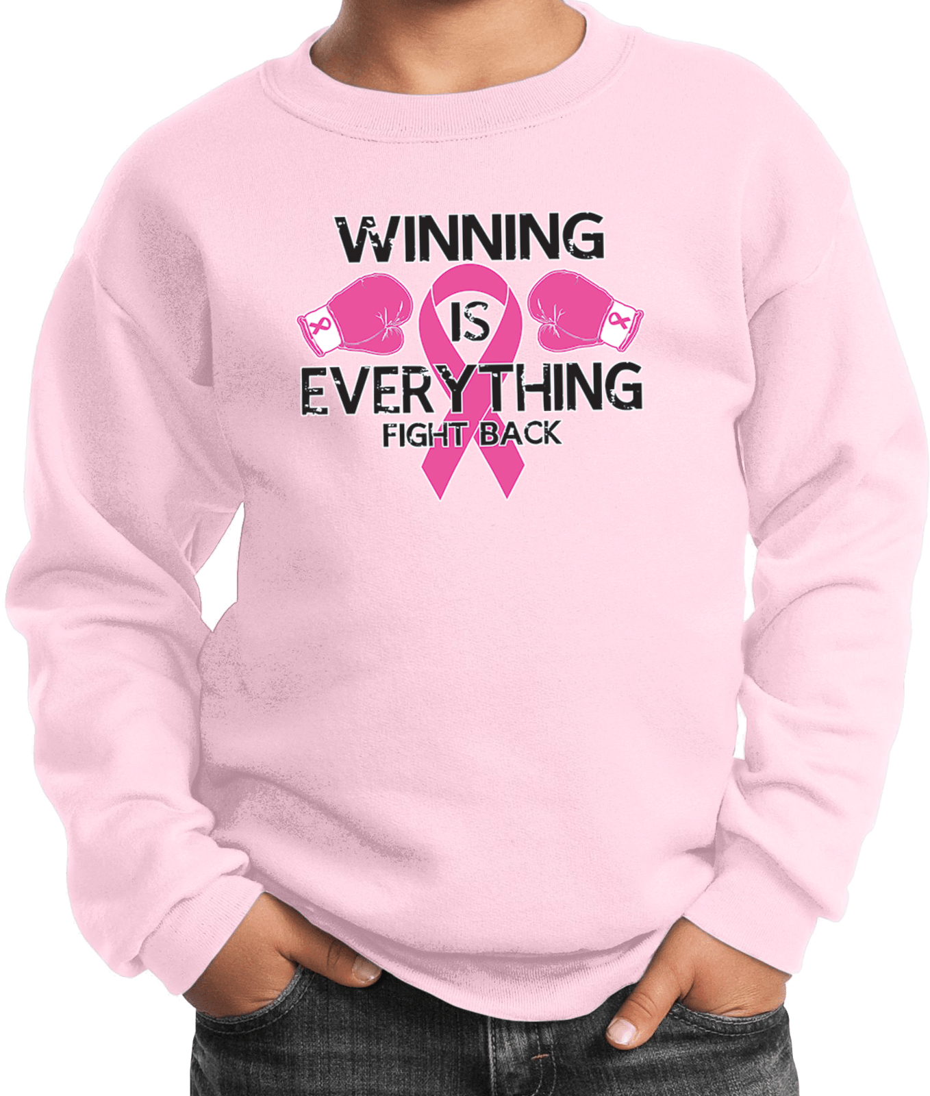 Buy Cool Shirts Kids Breast Cancer Sweatshirt Winning is Everything - Picture 7 of 8
