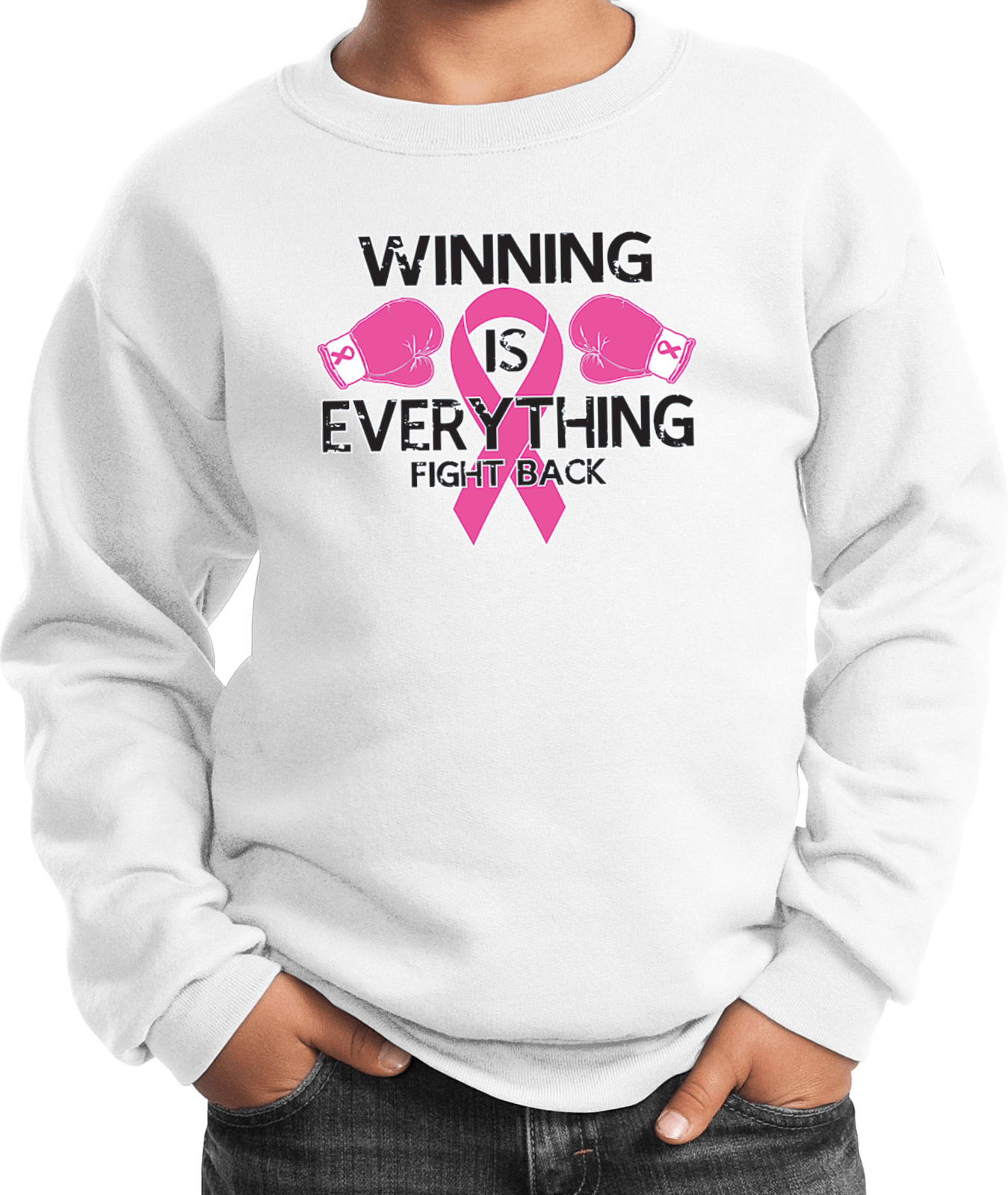 Buy Cool Shirts Kids Breast Cancer Sweatshirt Winning is Everything - Picture 8 of 8