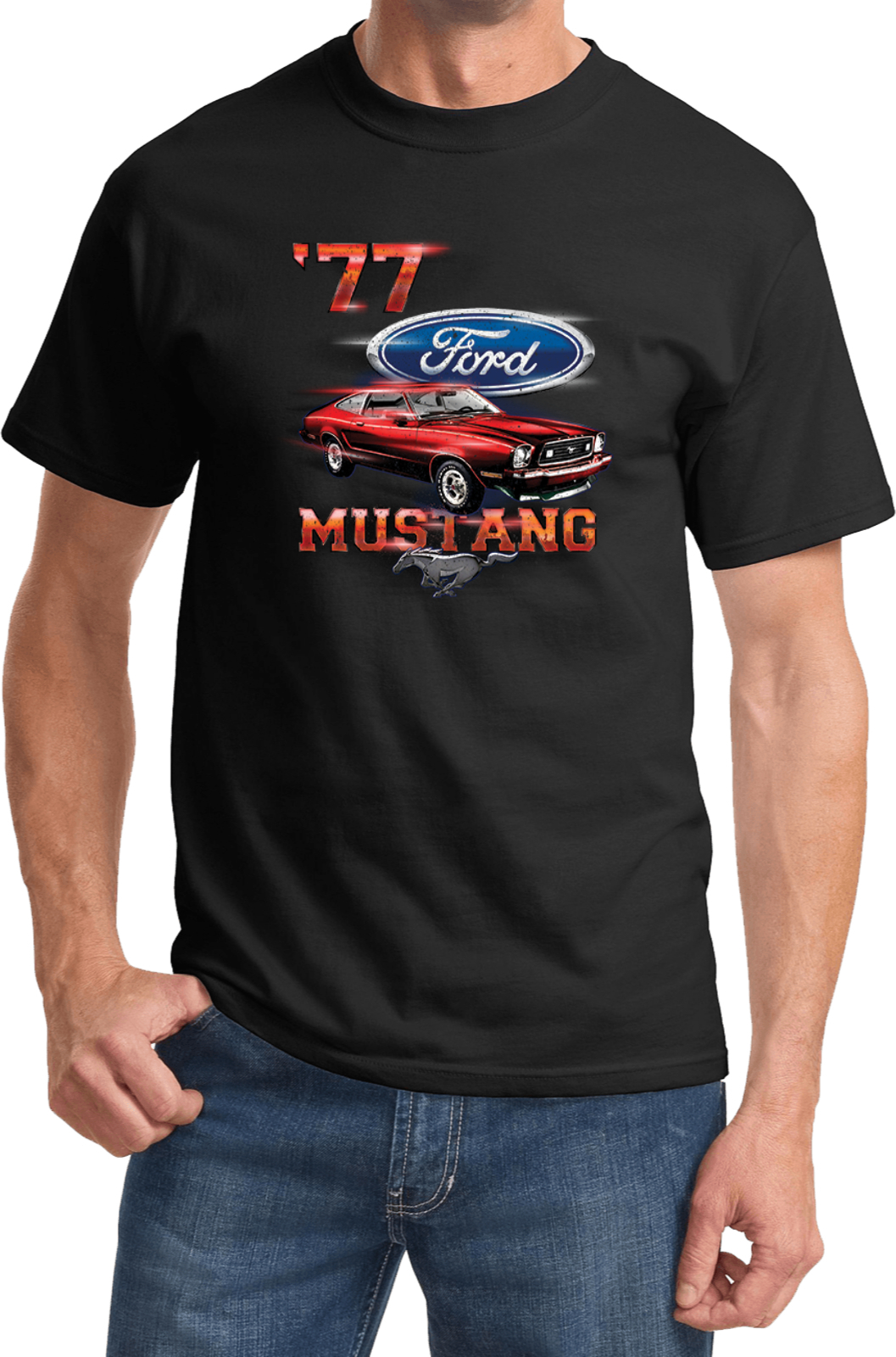 Buy Cool Shirts Ford T-shirt 1977 Mustang Tee