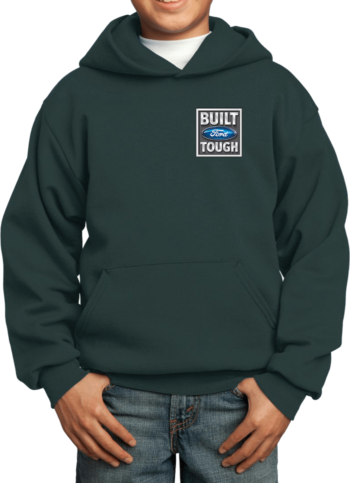Built Ford Tough Kids Hoodie Pocket Print - Picture 7 of 14