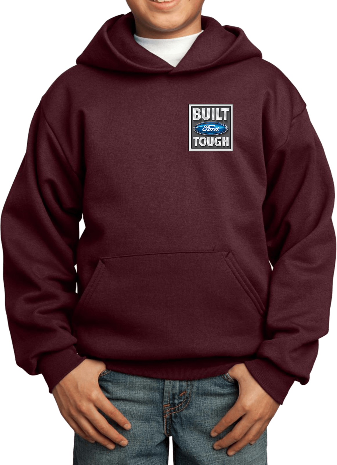 Built Ford Tough Kids Hoodie Pocket Print - Picture 8 of 14