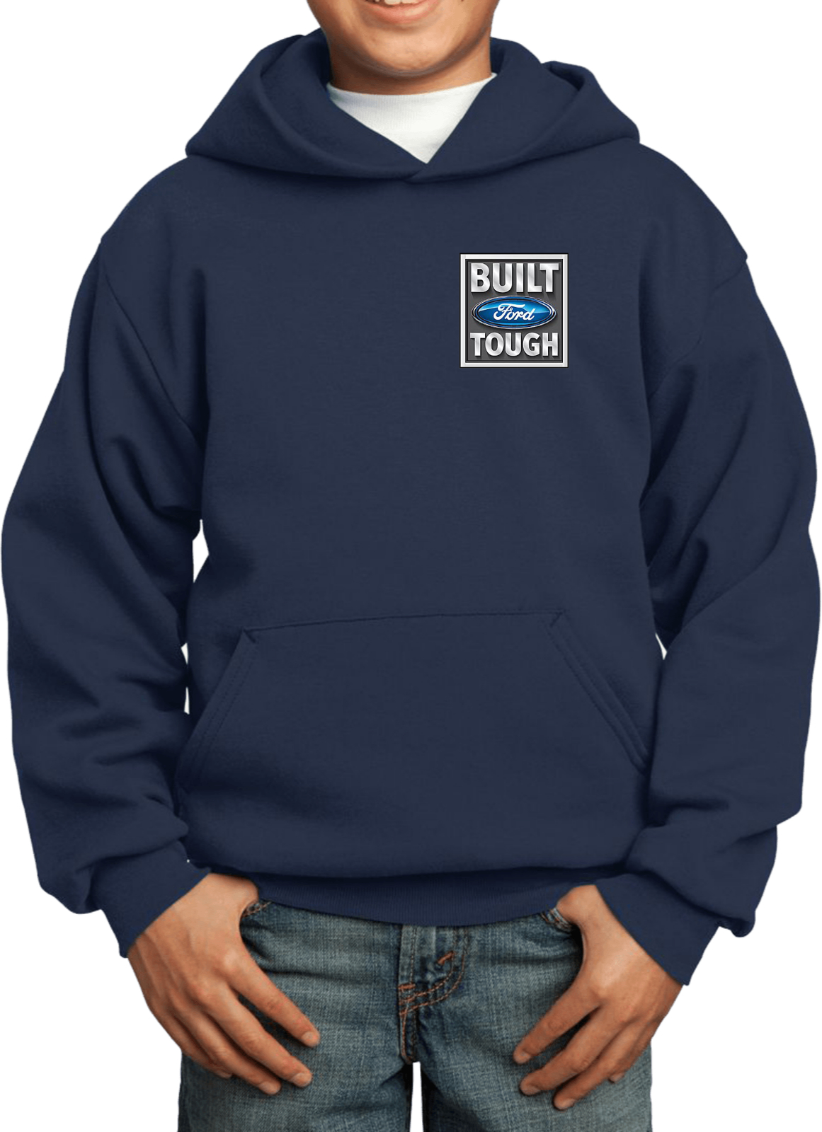 Built Ford Tough Kids Hoodie Pocket Print - Picture 9 of 14