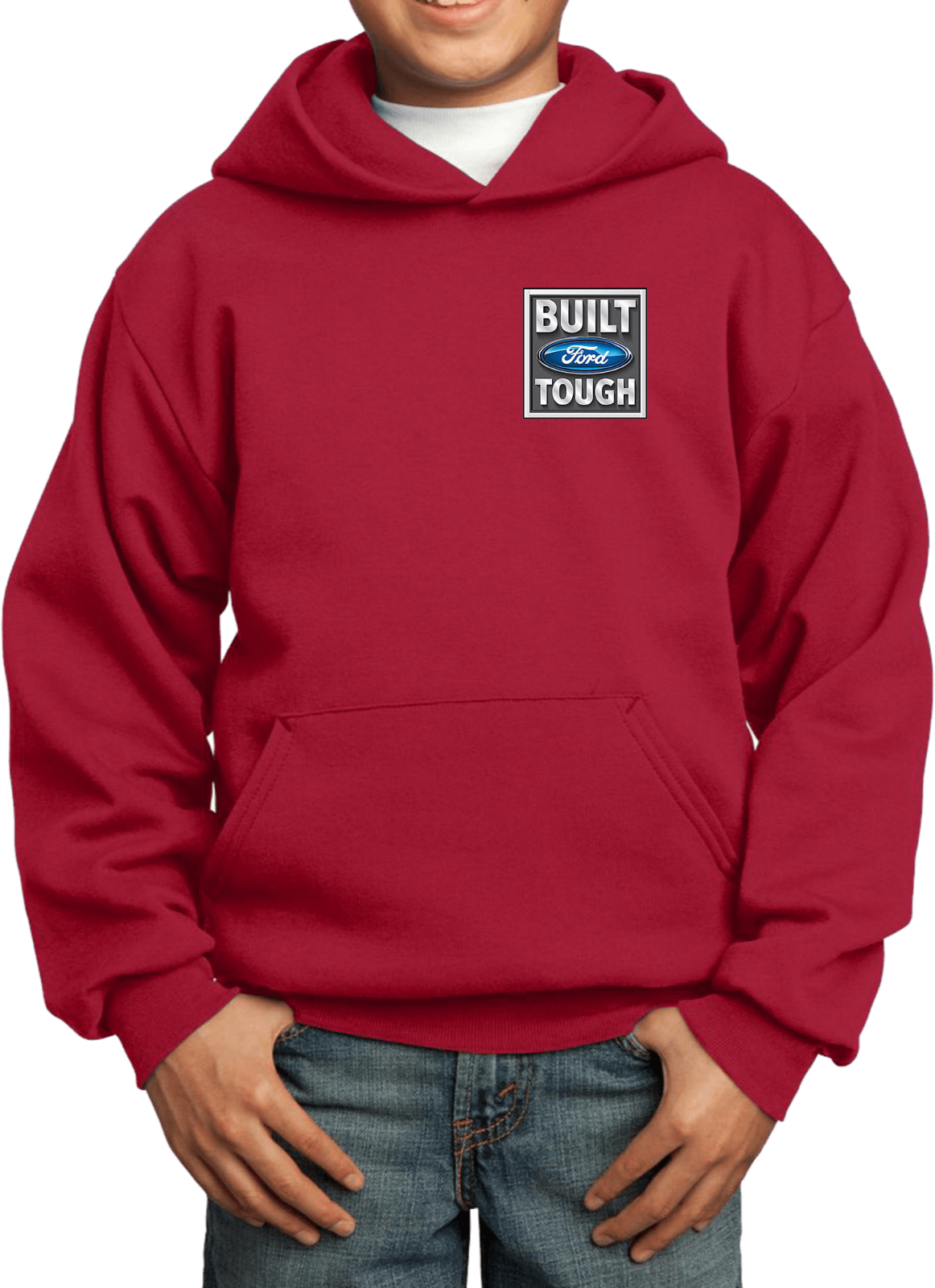Built Ford Tough Kids Hoodie Pocket Print - Picture 12 of 14