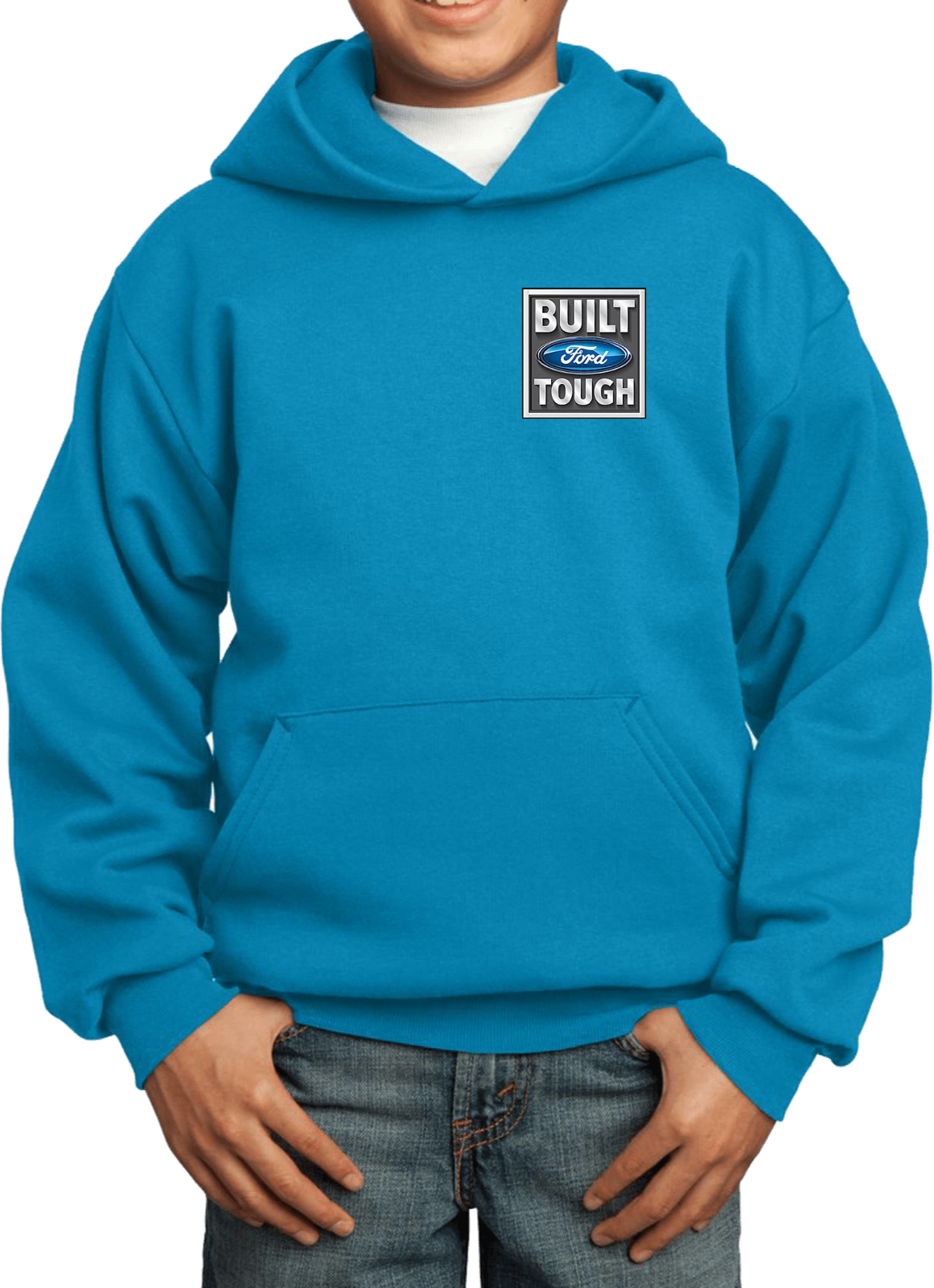 Built Ford Tough Kids Hoodie Pocket Print - Picture 10 of 14