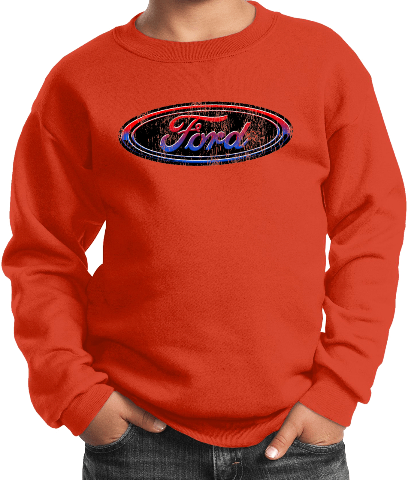 Kids Ford Oval Sweatshirt Distressed Logo - Picture 15 of 19
