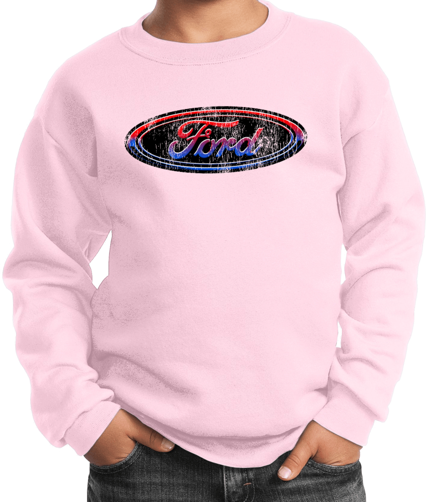 Kids Ford Oval Sweatshirt Distressed Logo - Picture 16 of 19