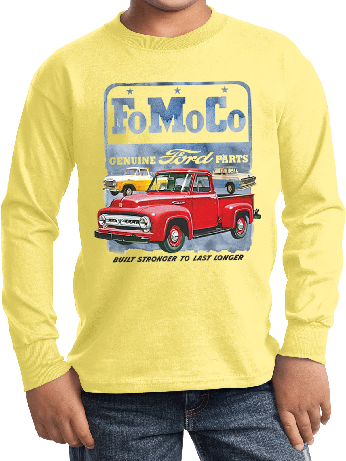 Kids Ford T-shirt FoMoCo Parts Youth Long Sleeve - Picture 3 of 3