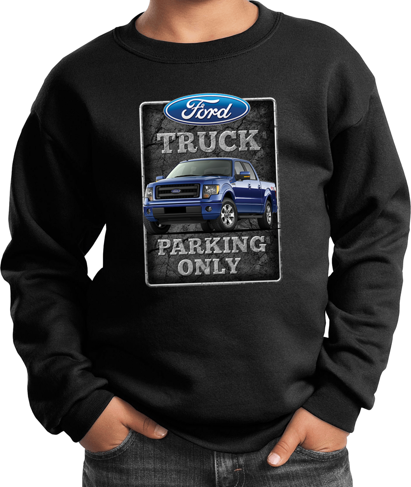 Kids Ford Truck Sweatshirt Parking Sign - Picture 4 of 15