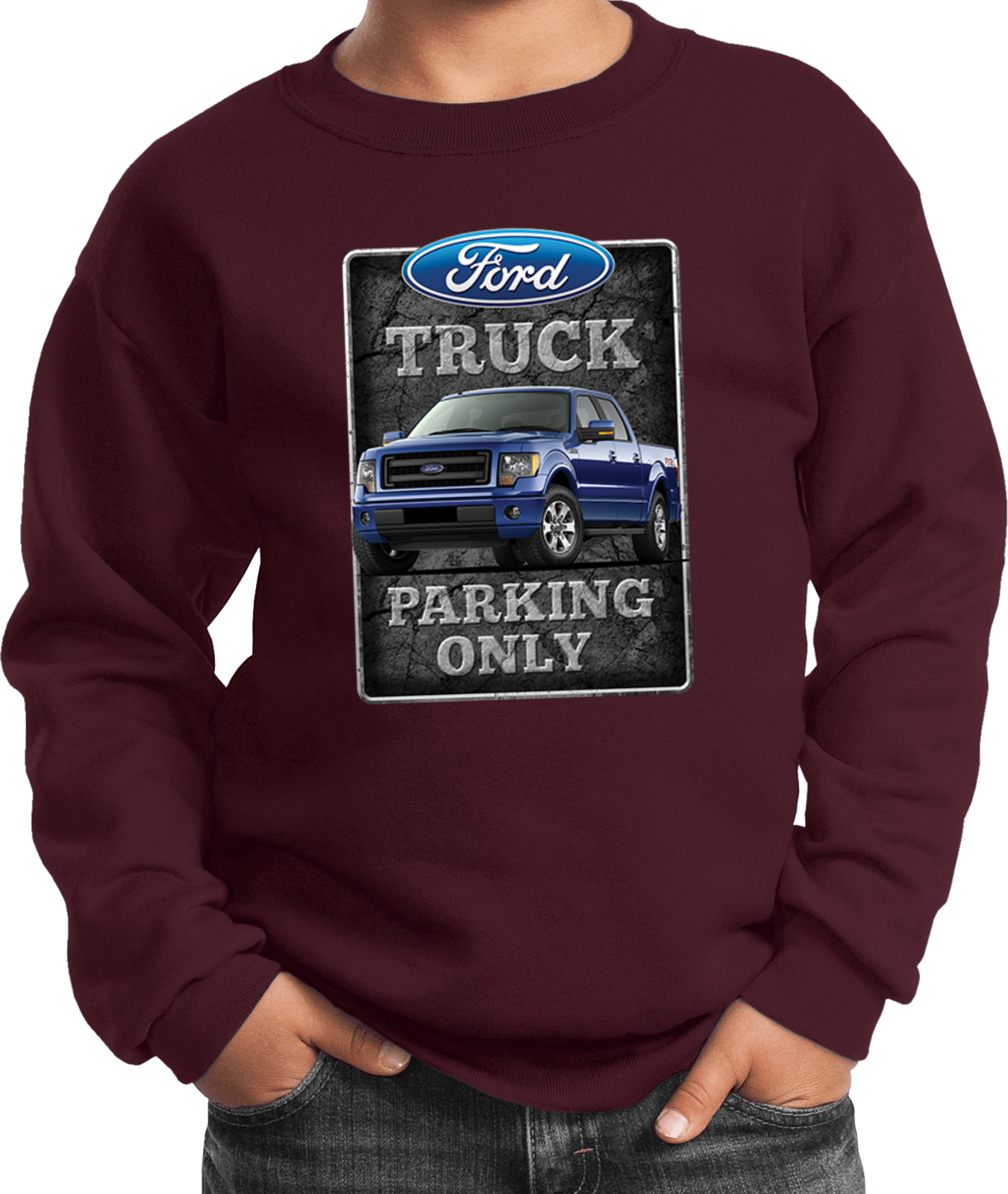 Kids Ford Truck Sweatshirt Parking Sign - Picture 7 of 15