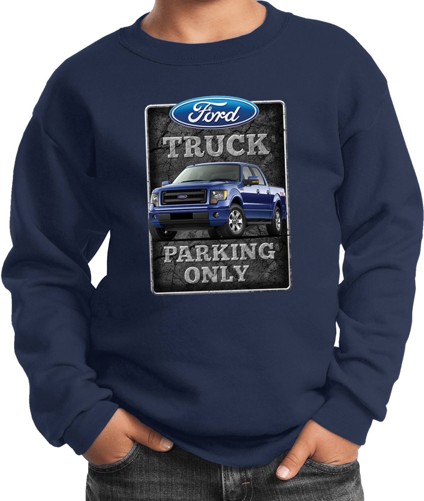 Kids Ford Truck Sweatshirt Parking Sign - Picture 8 of 15