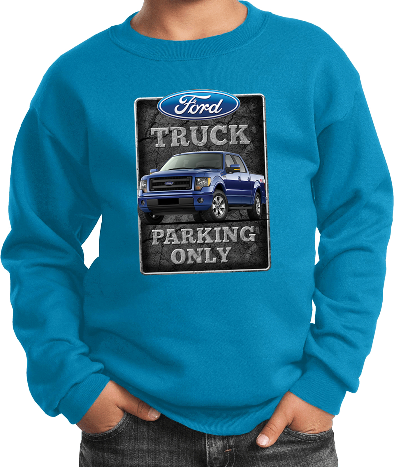 Kids Ford Truck Sweatshirt Parking Sign - Picture 9 of 15