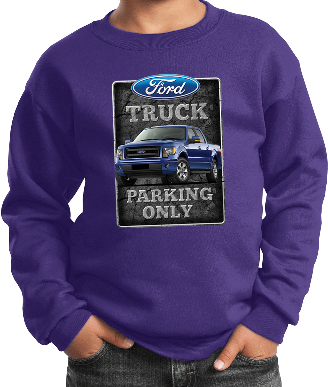 Kids Ford Truck Sweatshirt Parking Sign - Picture 11 of 15