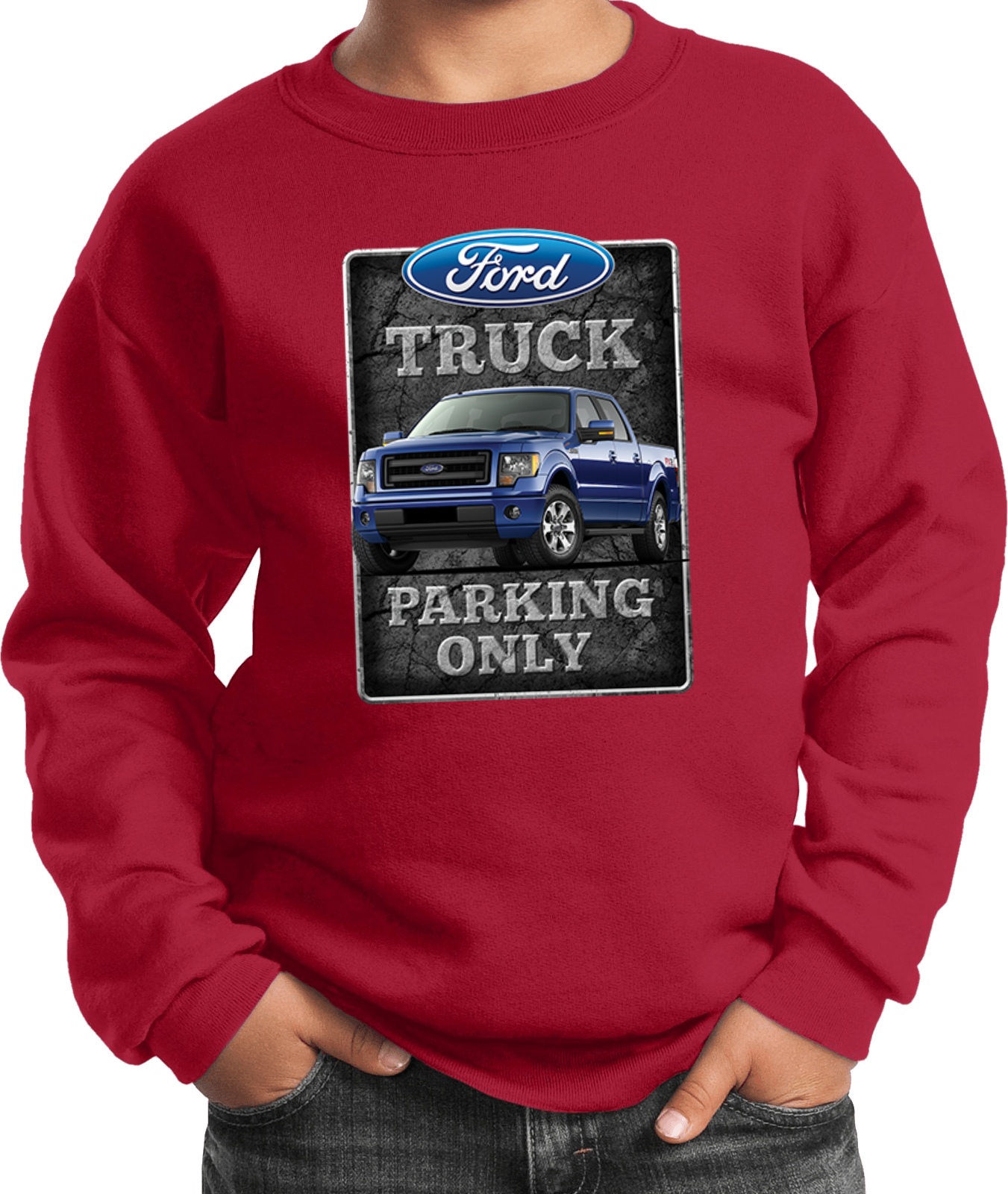 Kids Ford Truck Sweatshirt Parking Sign - Picture 12 of 15