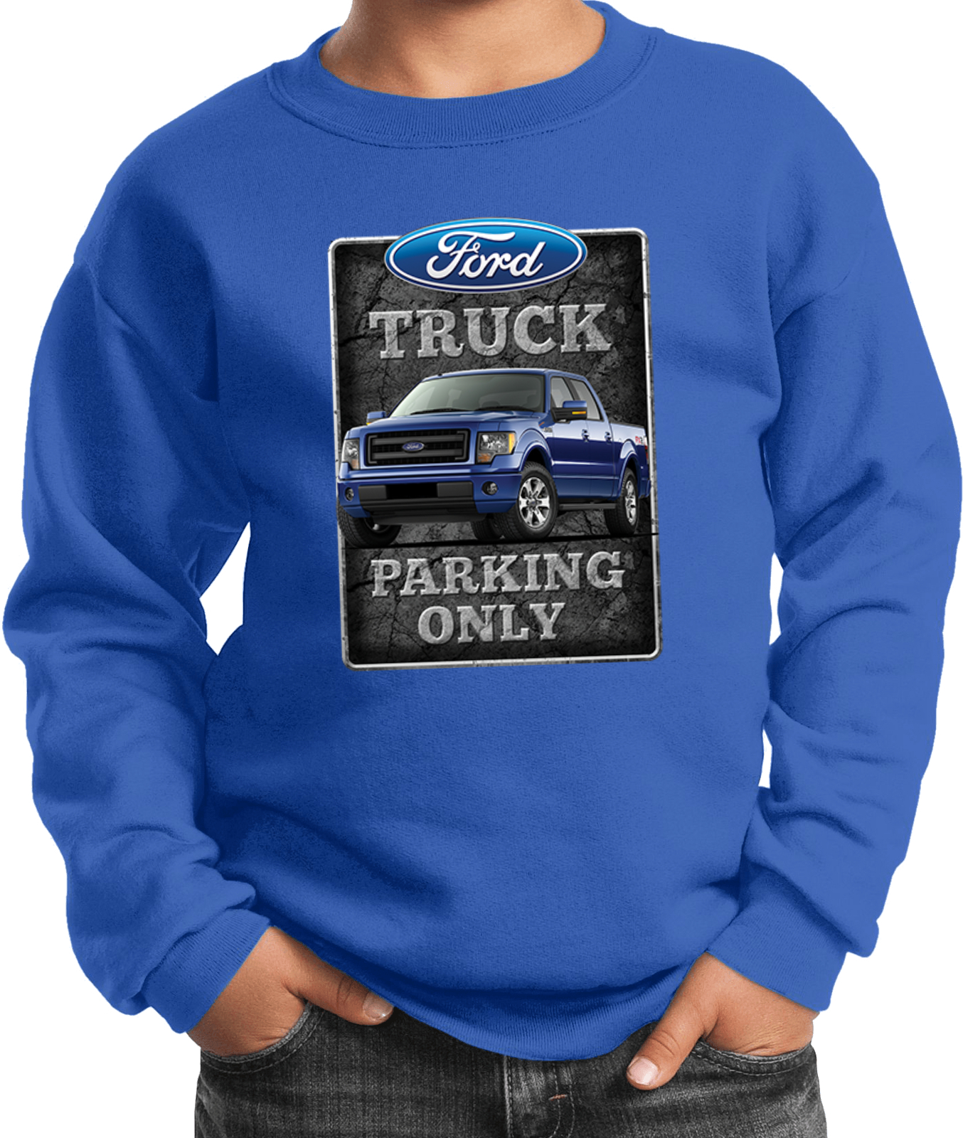 Kids Ford Truck Sweatshirt Parking Sign - Picture 13 of 15