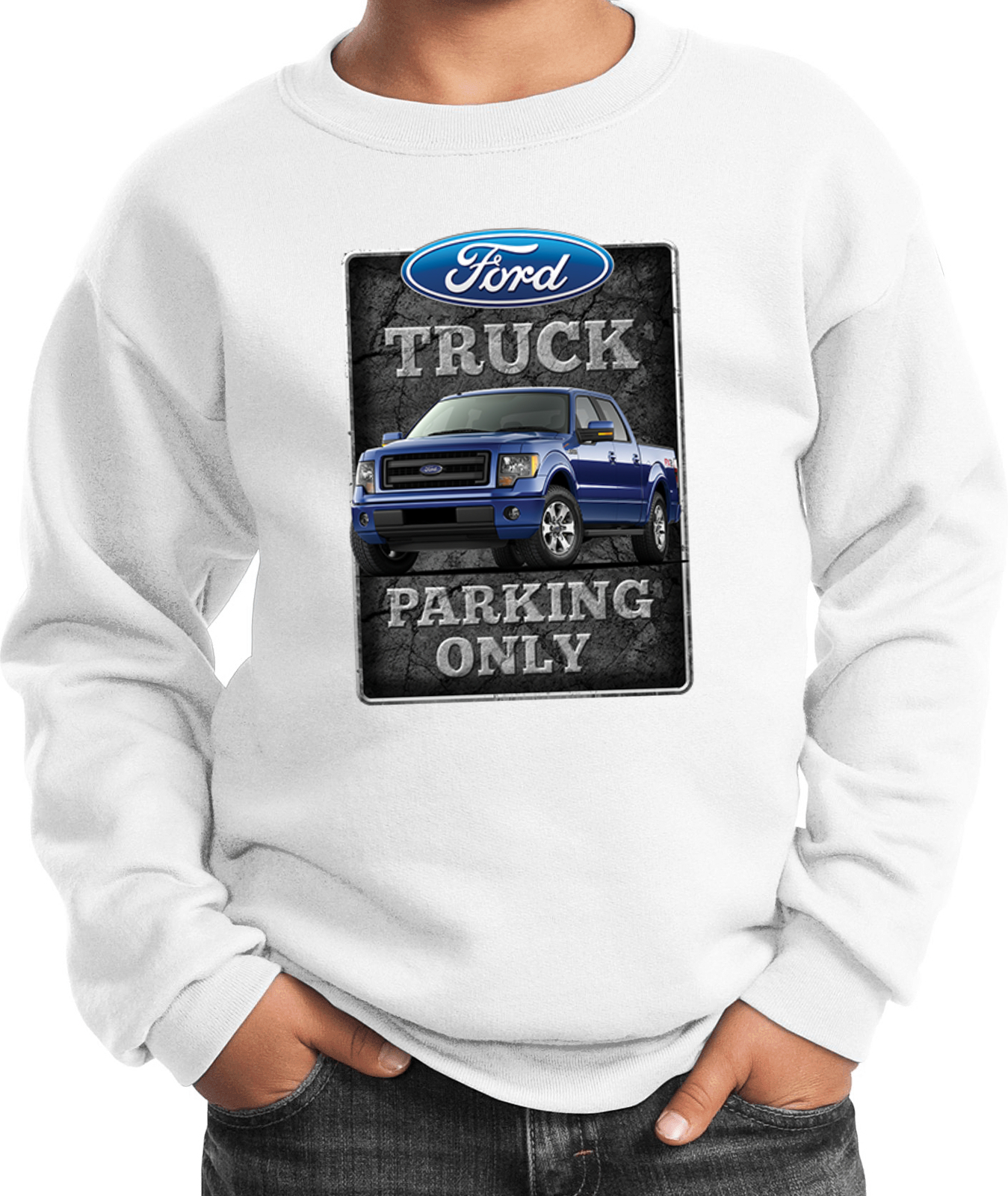 Kids Ford Truck Sweatshirt Parking Sign - Picture 15 of 15