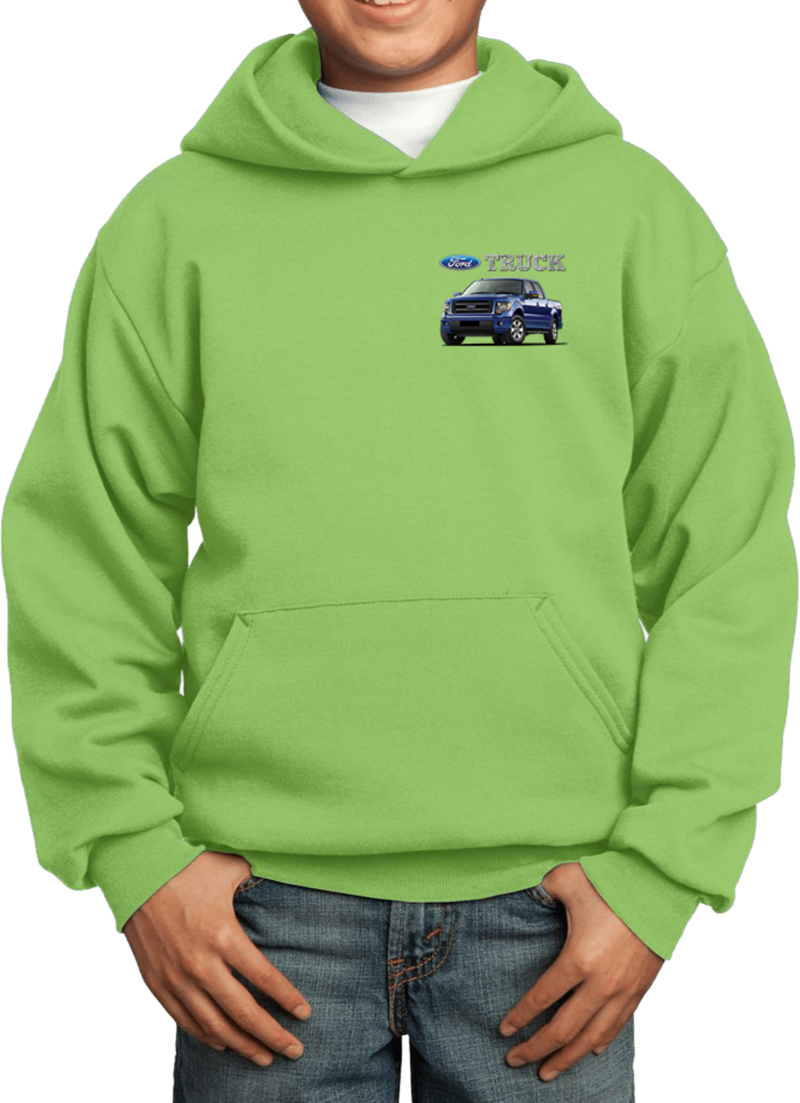 Kids Ford F-150 Truck Hoodie Pocket Print - Picture 5 of 9