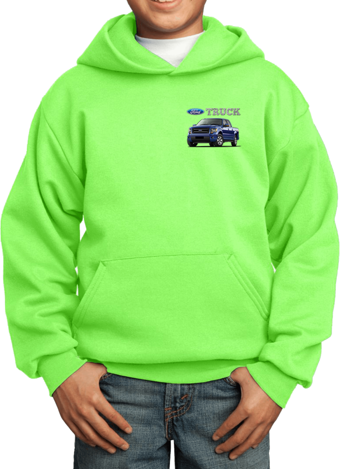 Kids Ford F-150 Truck Hoodie Pocket Print - Picture 6 of 9