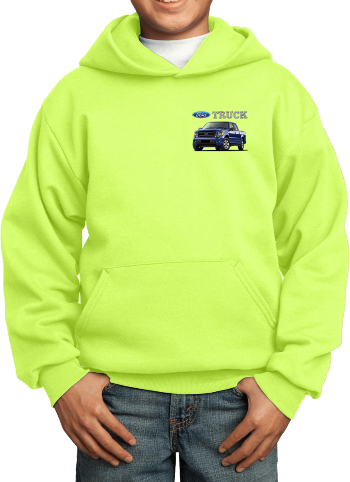 Kids Ford F-150 Truck Hoodie Pocket Print - Picture 7 of 9