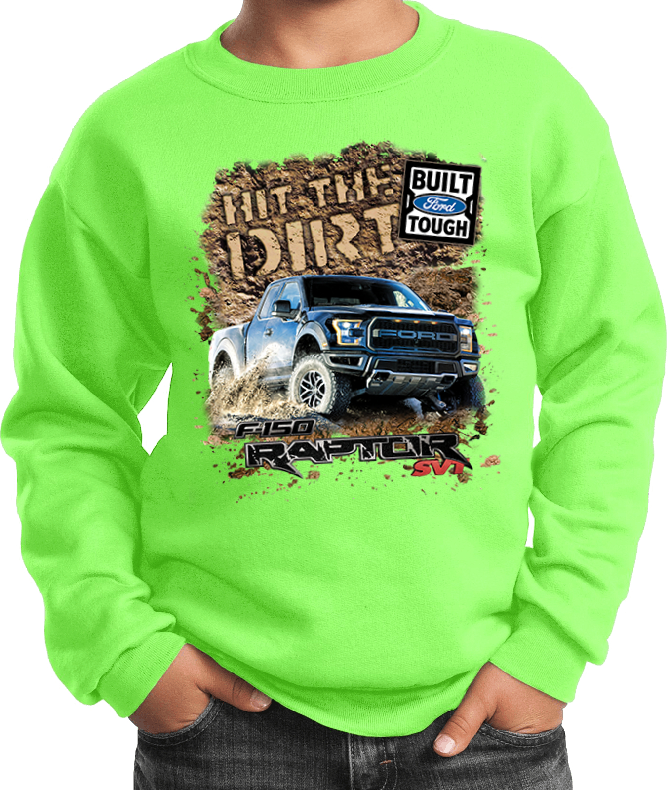 Kids Ford F-150 Sweatshirt Hit The Dirt - Picture 12 of 22